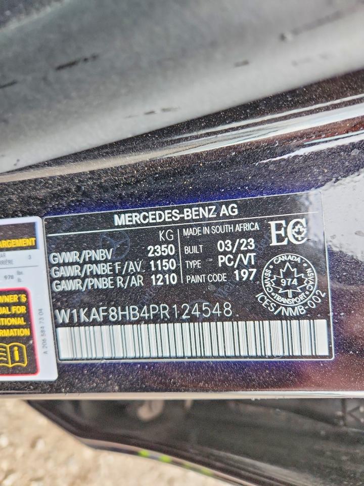 2023 Mercedes-benz C 43 Amg Черный vin: W1KAF8HB4PR124548