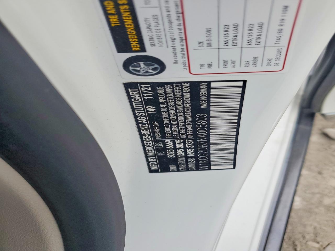 2022 Mercedes-benz Eqs Sedan 450+ White vin: W1KCG2DB7NA005803