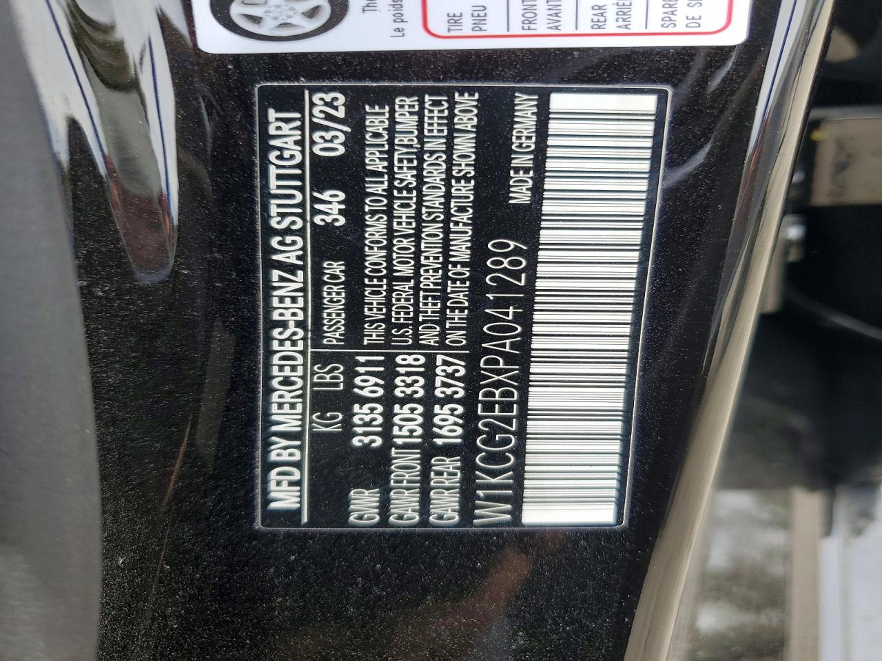 2023 Mercedes-benz Eqs 450 Black vin: W1KCG2EBXPA041289