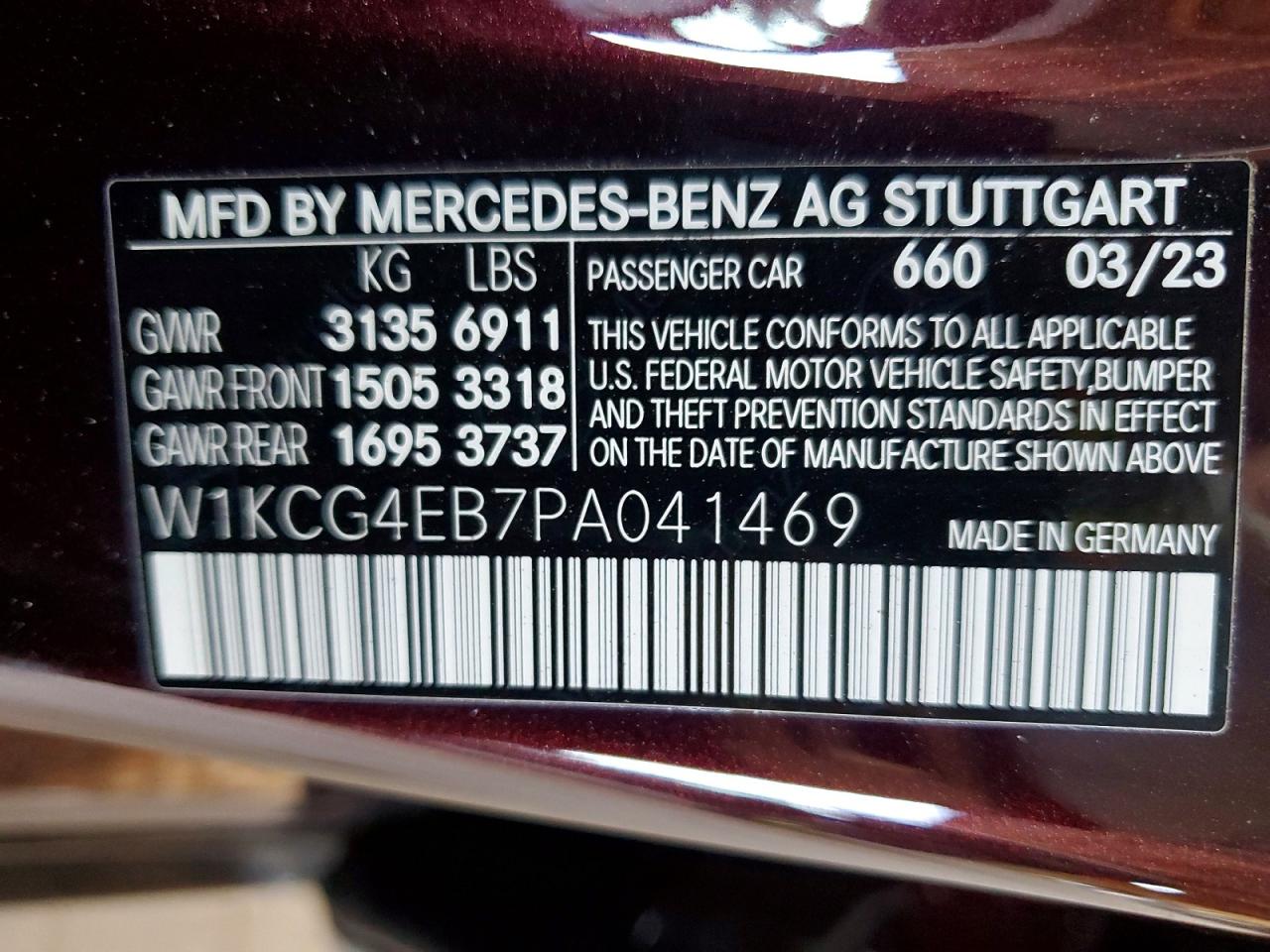 2023 Mercedes-benz Eqs Sedan 580 4matic Maroon vin: W1KCG4EB7PA041469