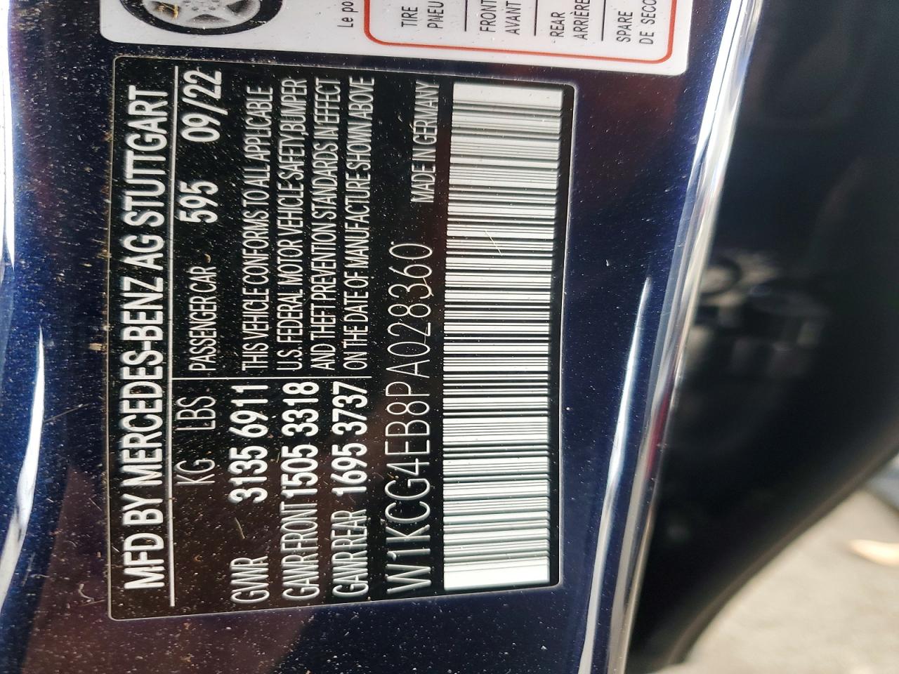 2023 Mercedes-benz Eqs Sedan 580 4matic Blue vin: W1KCG4EB8PA028360