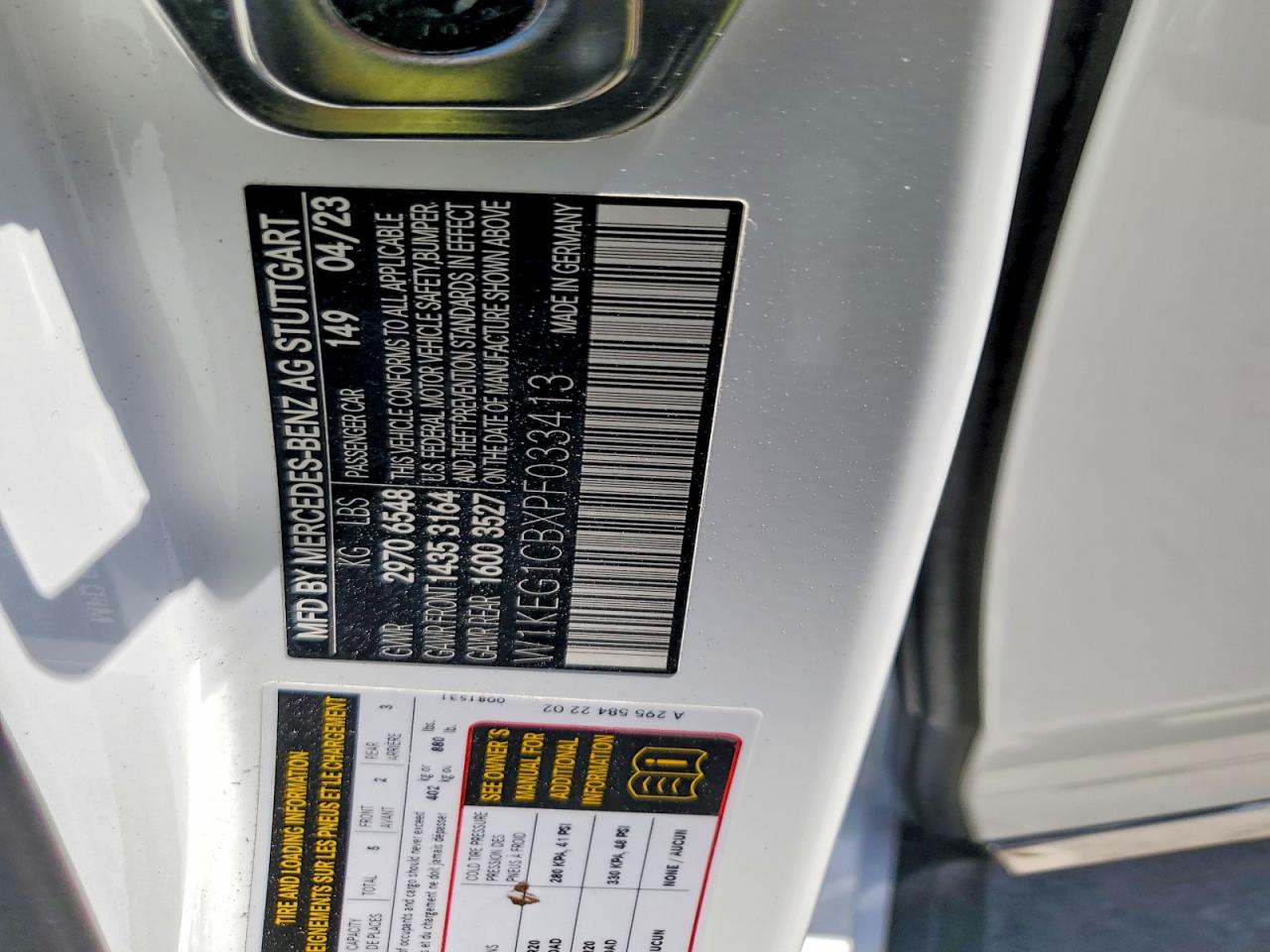 2023 Mercedes-benz Eqe Sedan 350 4matic White vin: W1KEG1CBXPF033413