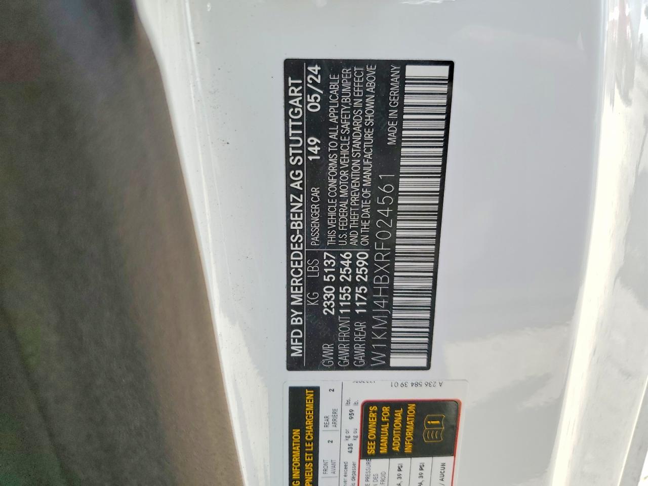 2024 Mercedes-benz Cle 300 4matic White vin: W1KMJ4HBXRF024561