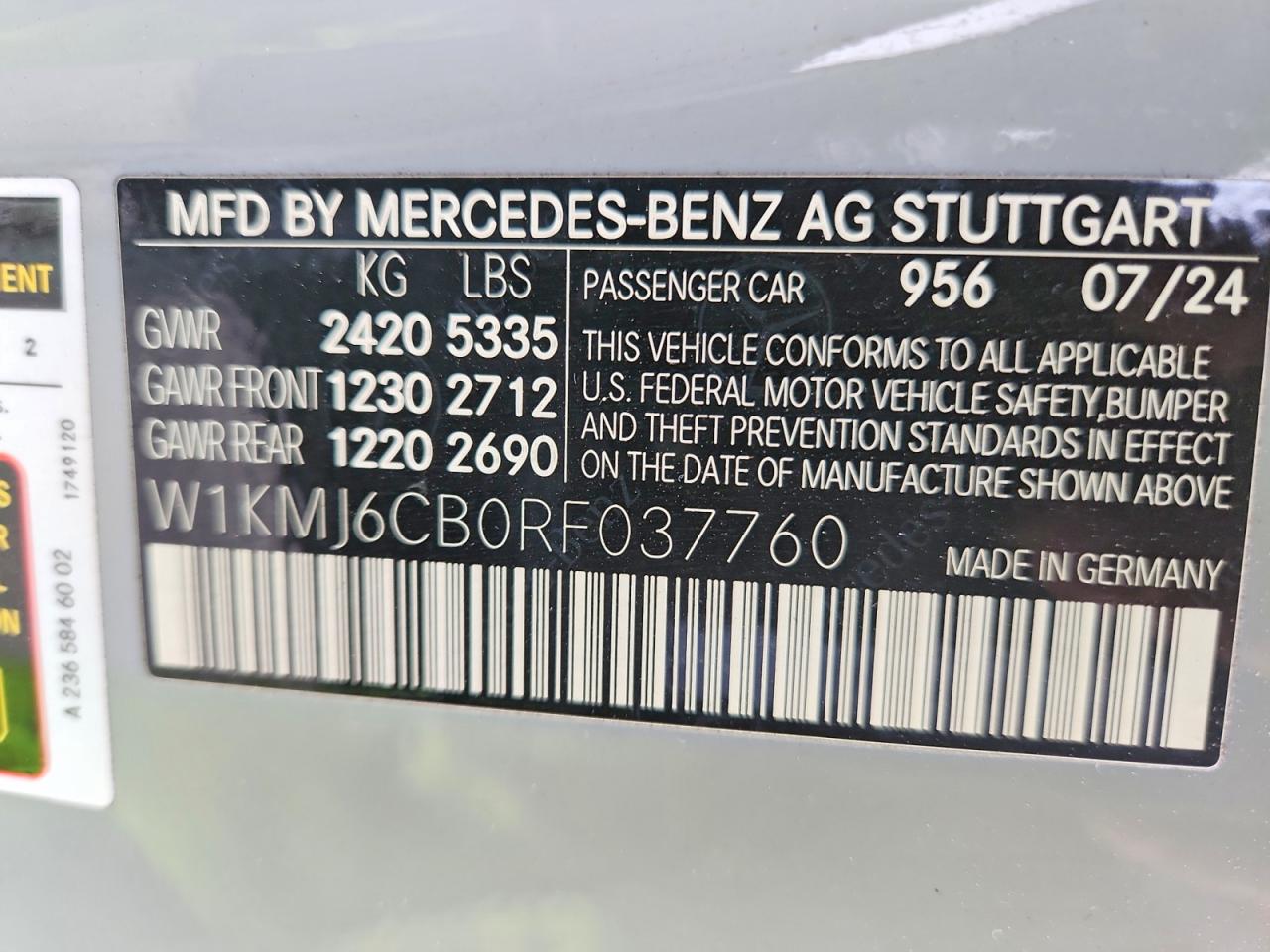 2024 Mercedes-benz Cle Amg 53 4matic Gray vin: W1KMJ6CB0RF037760