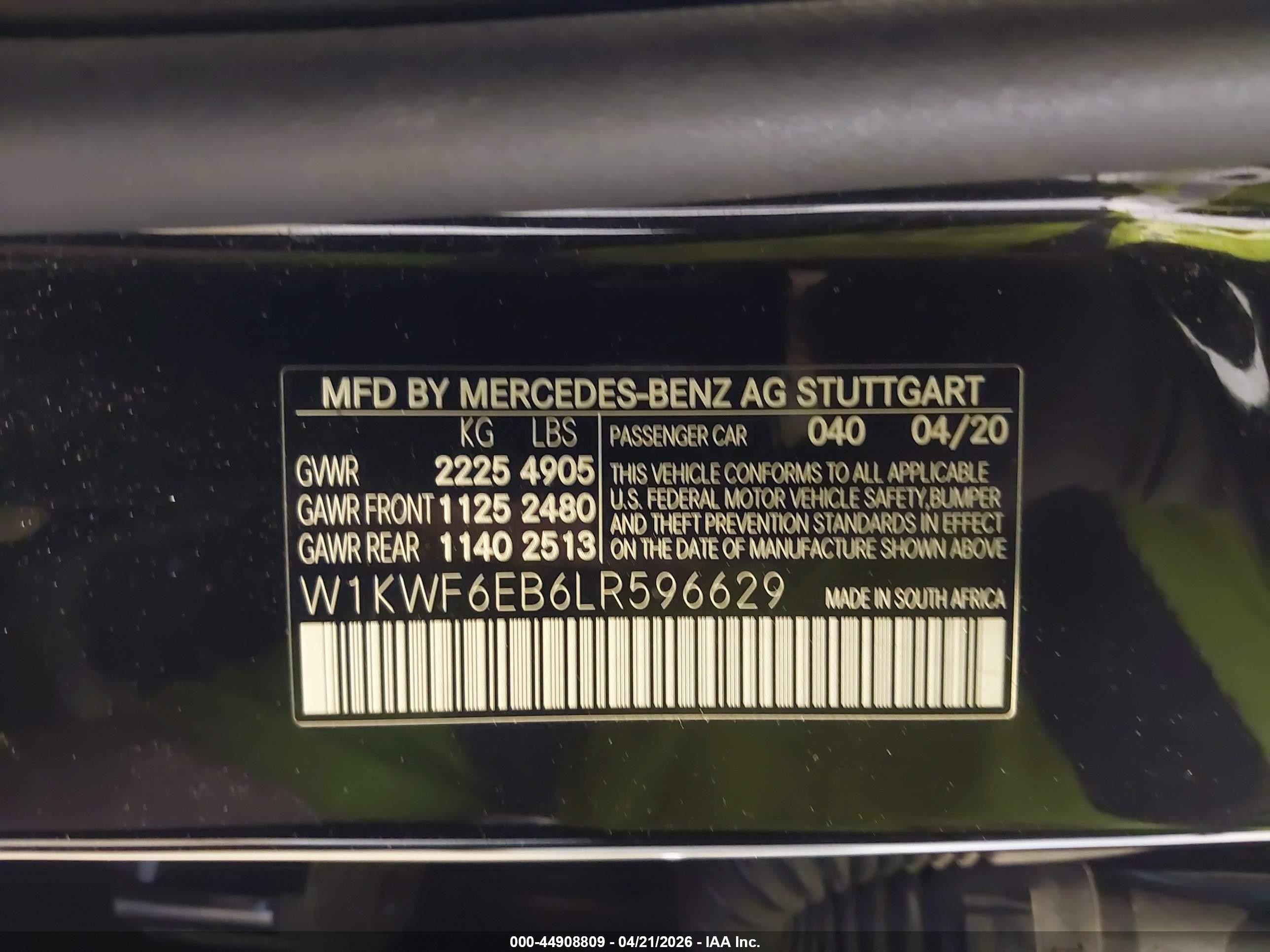 2020 Mercedes-benz Amg C 43 4matic Black vin: W1KWF6EB6LR596629