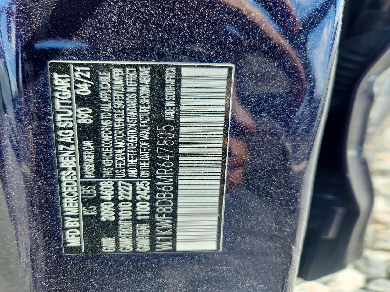 2021 Mercedes-benz C 300 Синий vin: W1KWF8D86MR647805