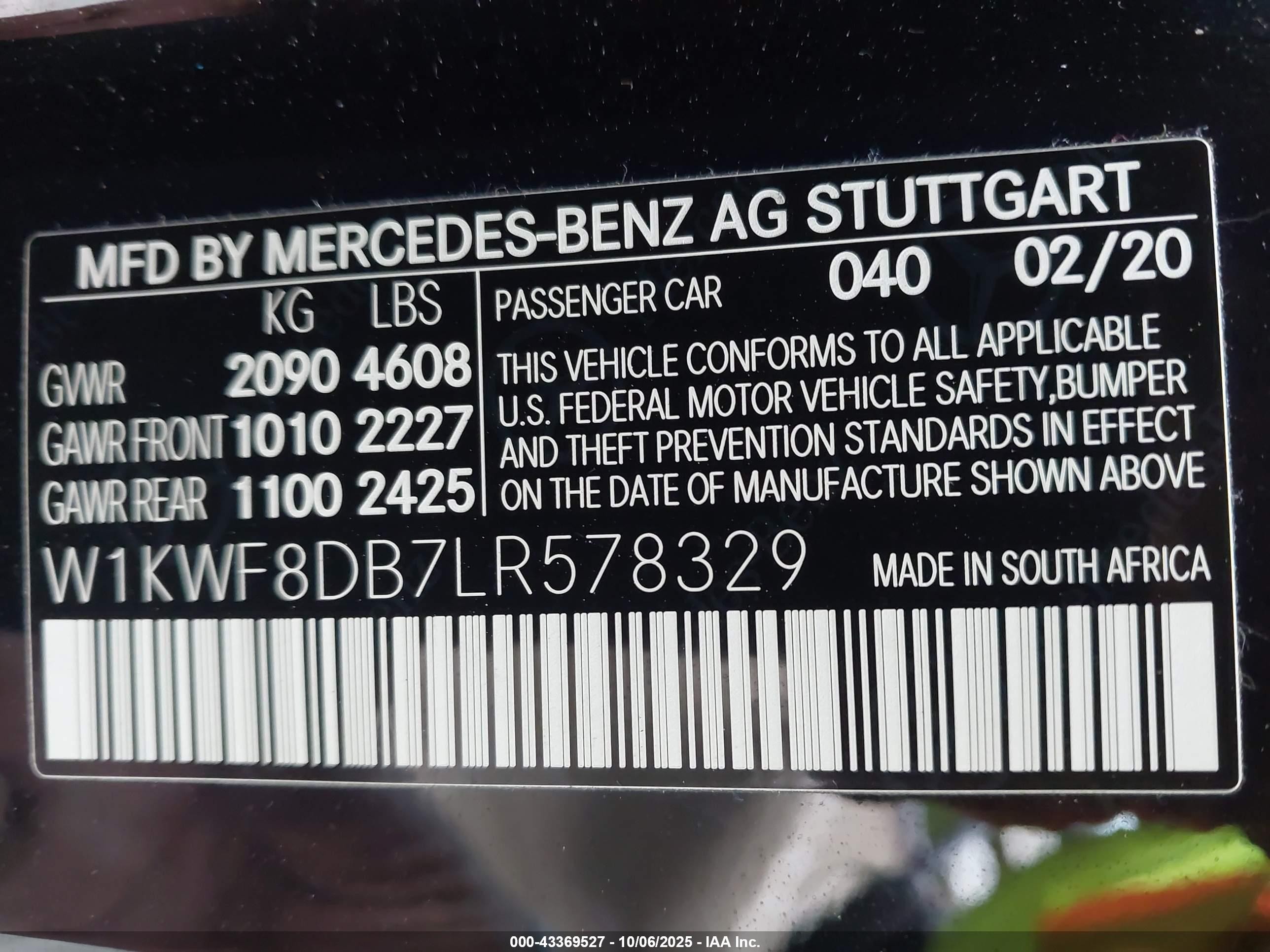 2020 Mercedes-benz C 300   Black vin: W1KWF8DB7LR578329