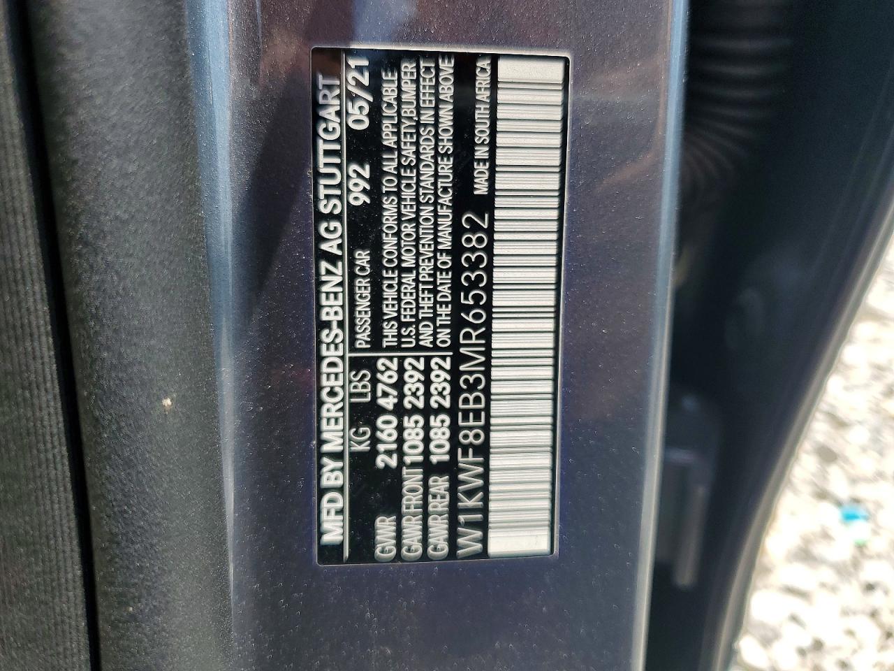 2021 Mercedes-benz C 300 4matic Silver vin: W1KWF8EB3MR653382