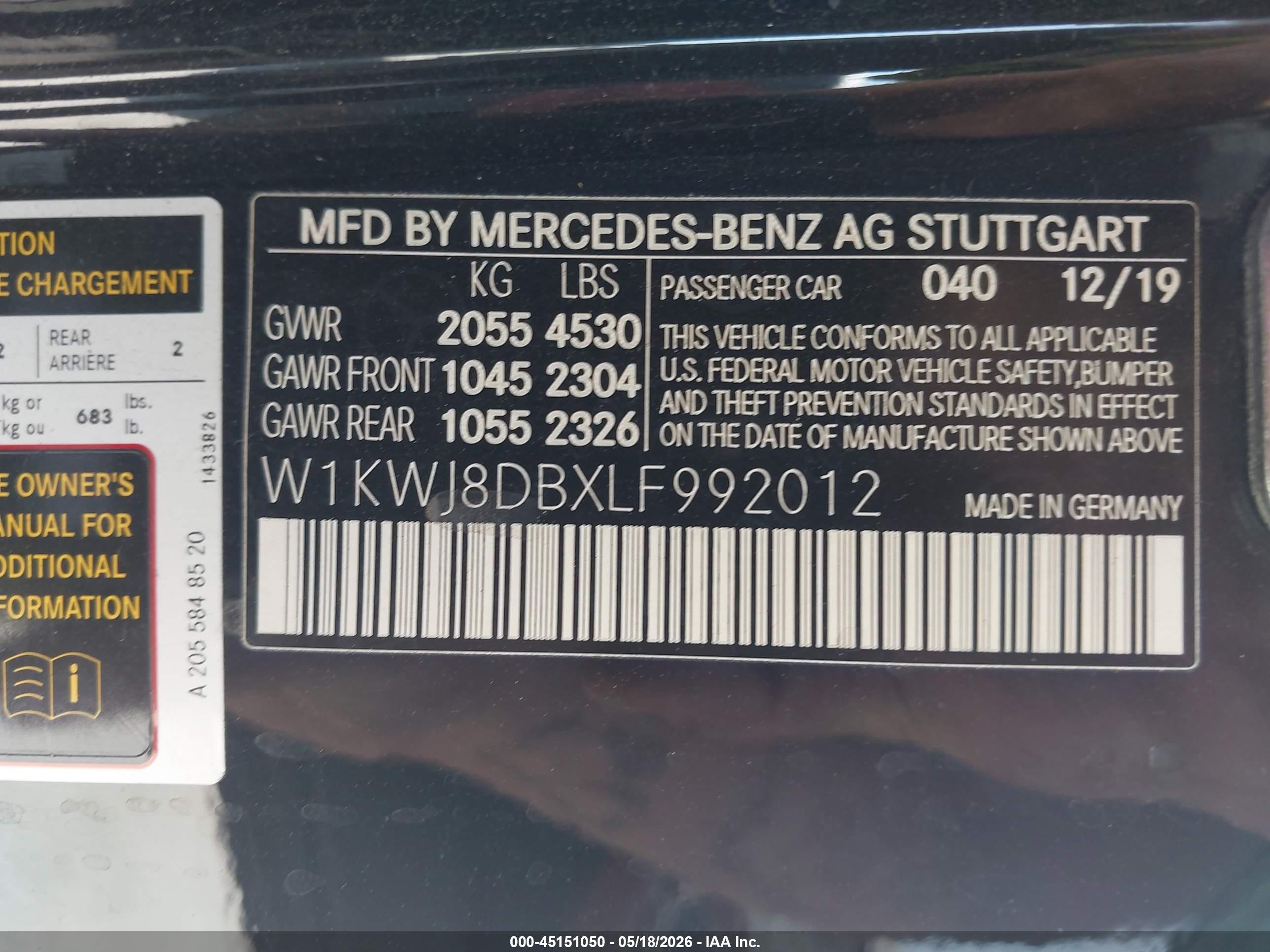 2020 Mercedes-benz C 300   Черный vin: W1KWJ8DBXLF992012