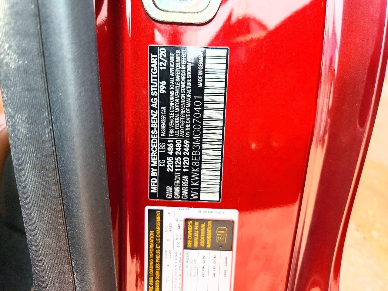 2021 Mercedes-benz C 300 4matic Red vin: W1KWK8EB3MG070401
