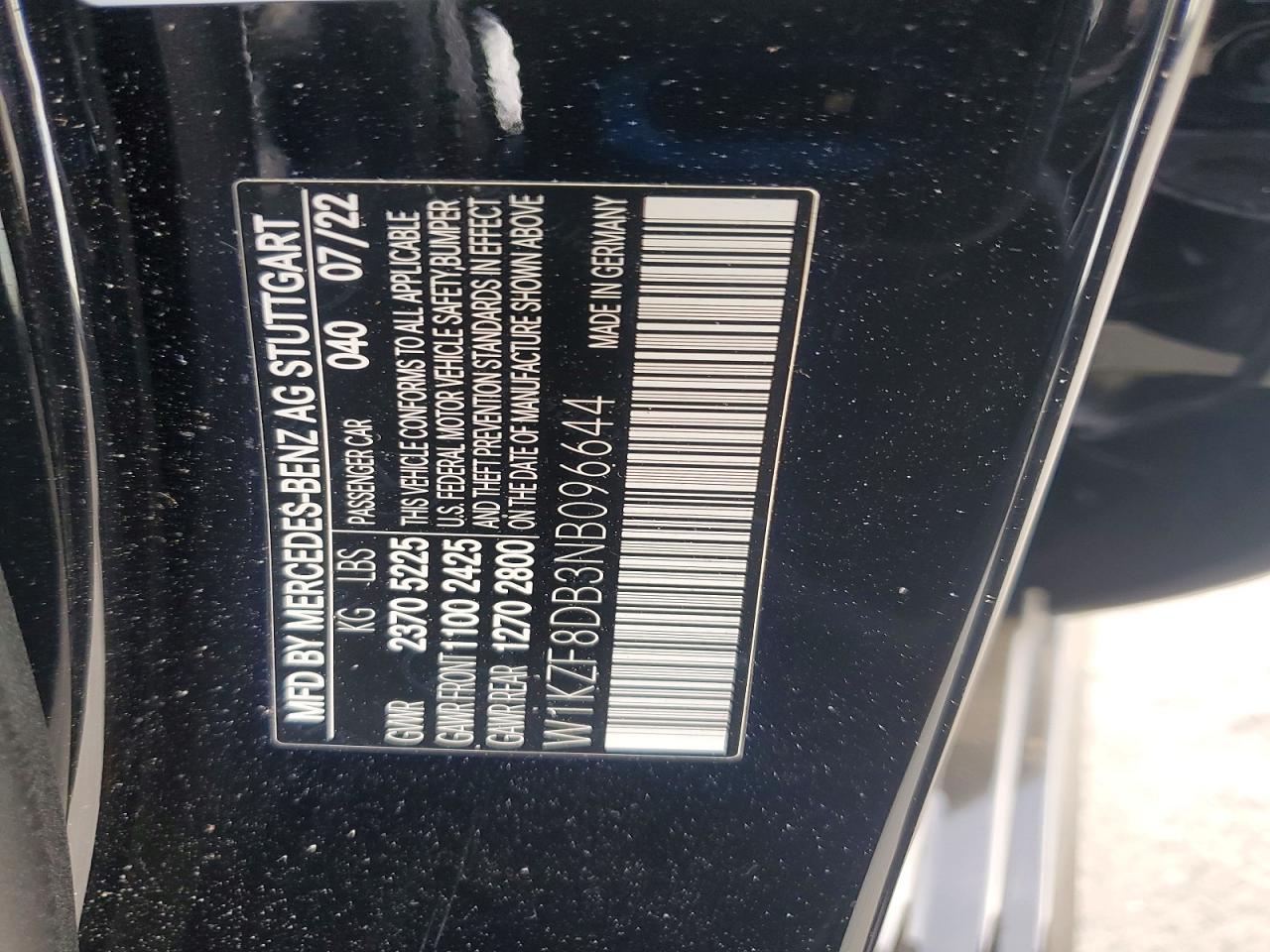 2022 Mercedes-benz E 350 Black vin: W1KZF8DB3NB096644