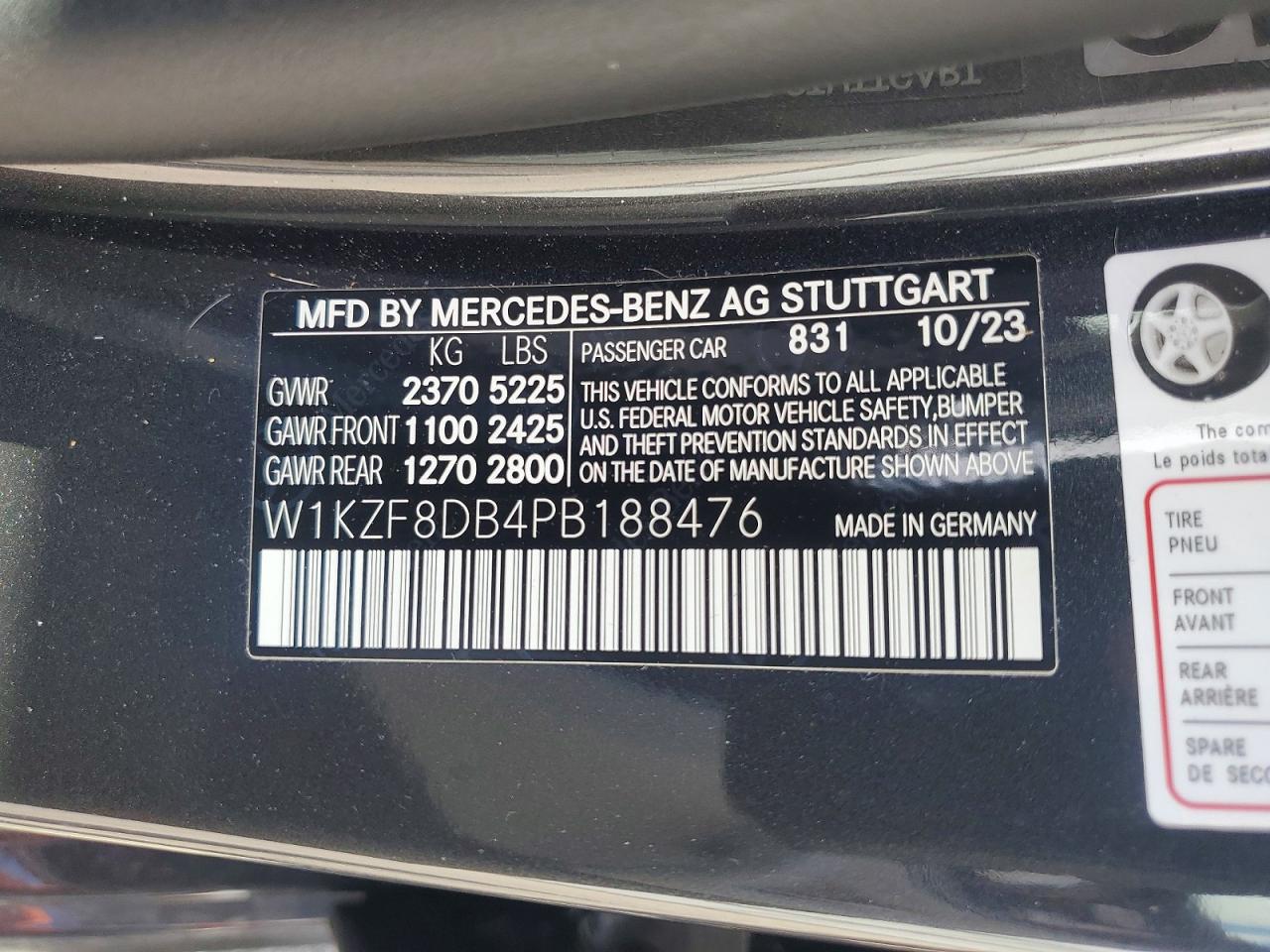 2023 Mercedes-benz E 350 Black vin: W1KZF8DB4PB188476