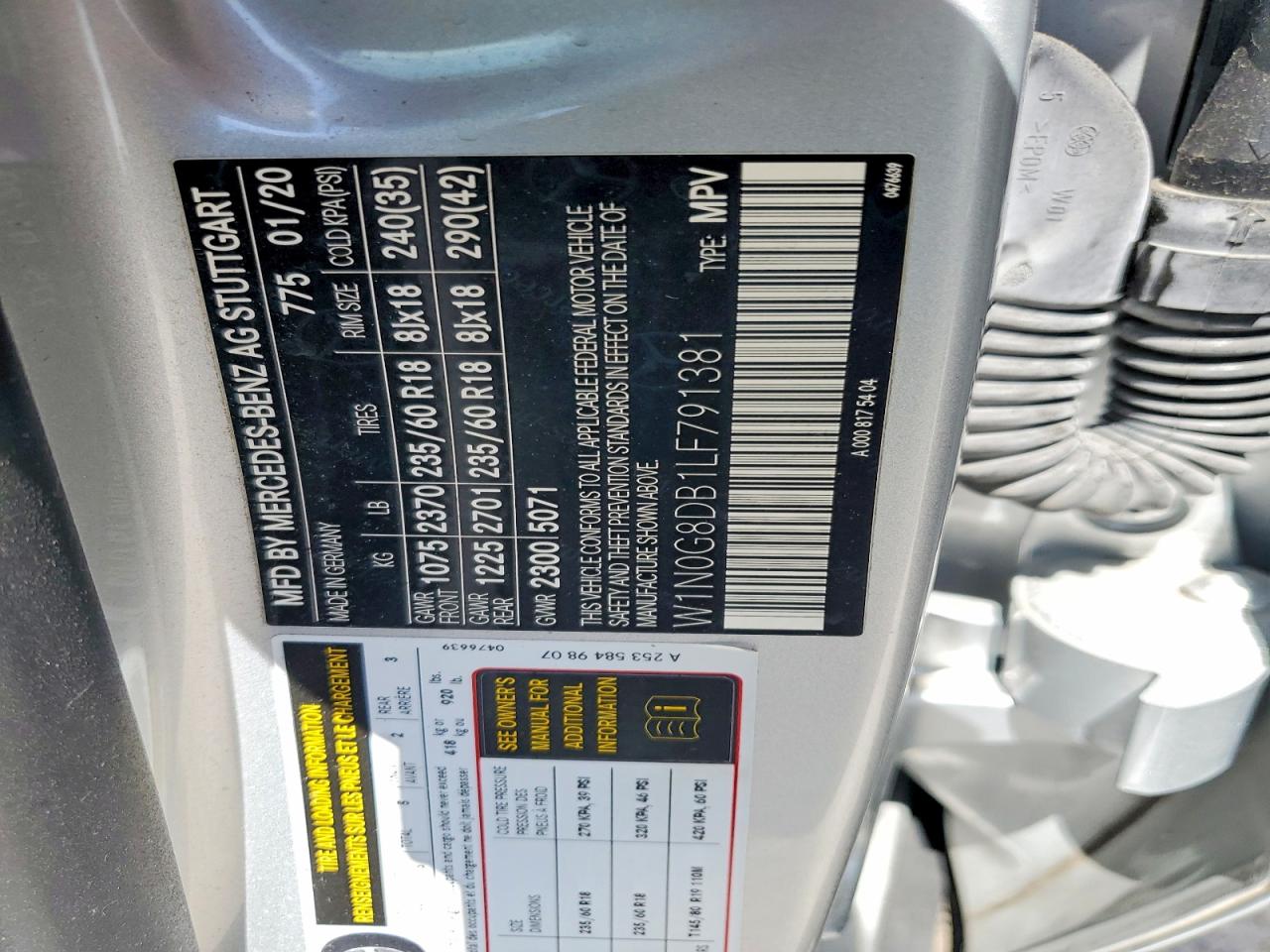 2020 Mercedes-benz Glc 300 Silver vin: W1N0G8DB1LF791381