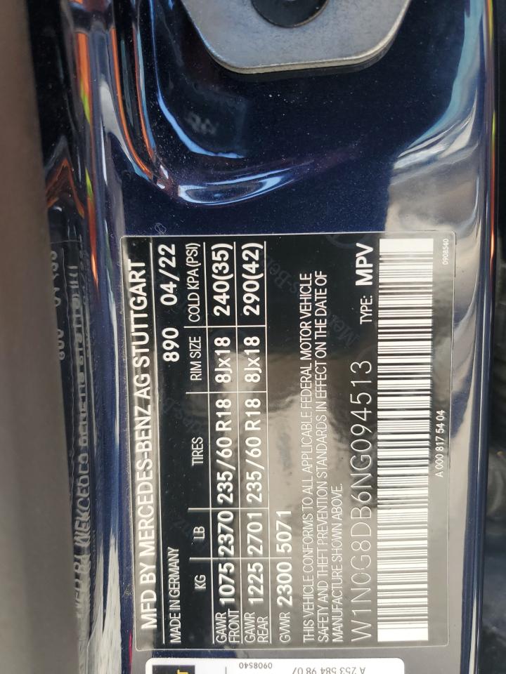 2022 Mercedes-benz Glc 300 Blue vin: W1N0G8DB6NG094513