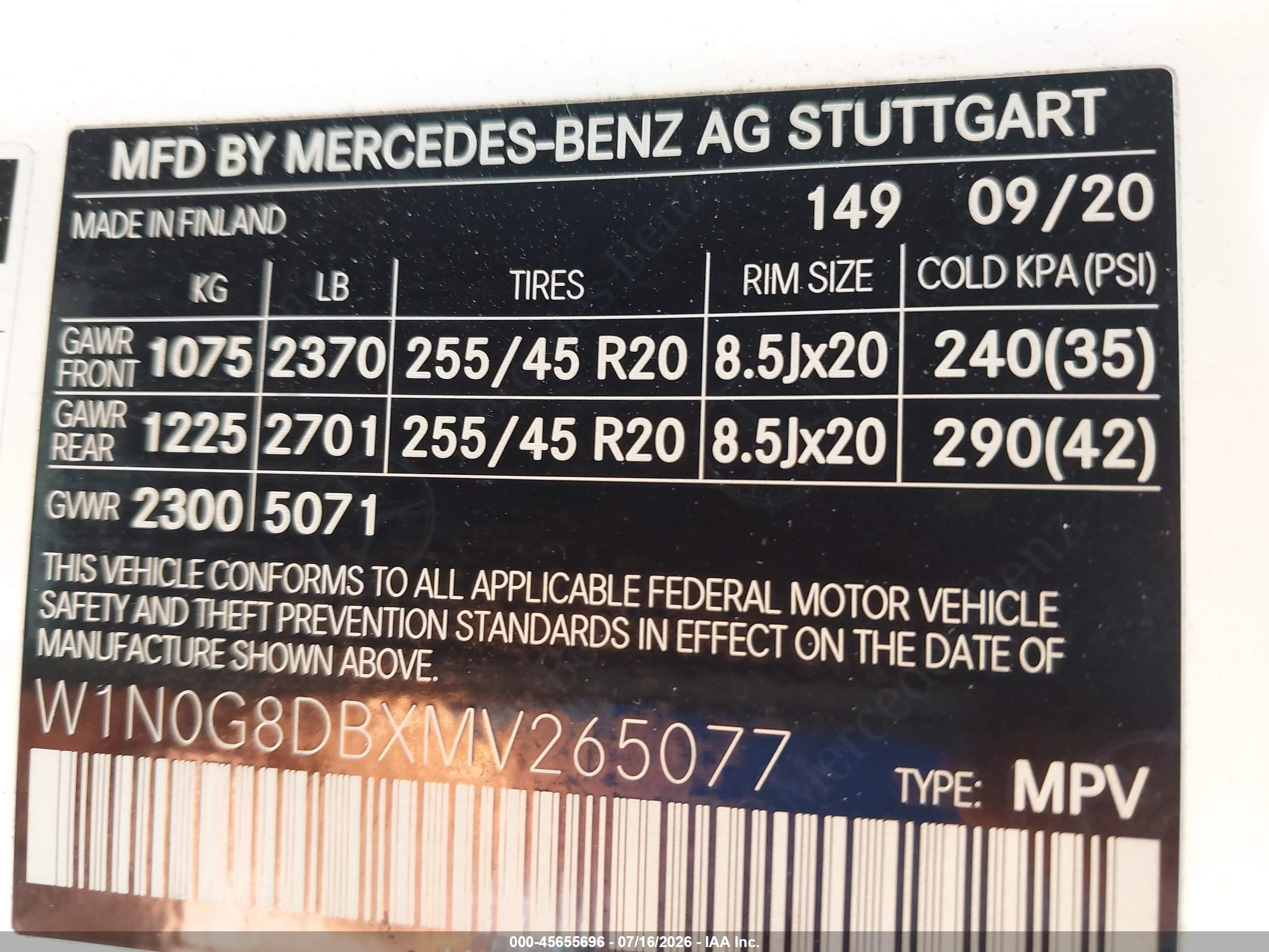 2021 Mercedes-benz Glc 300 Suv White vin: W1N0G8DBXMV265077