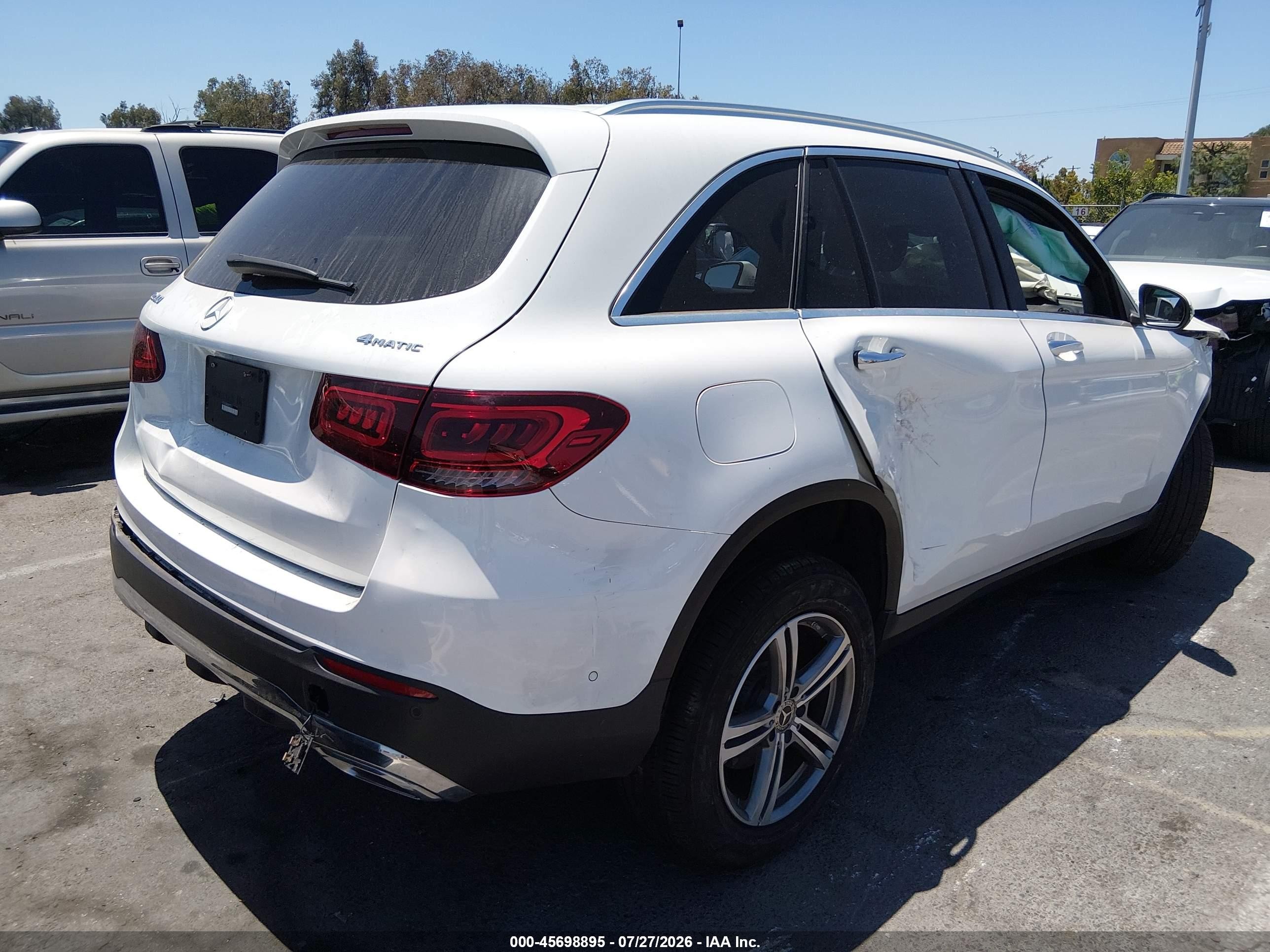 2022 Mercedes-benz Glc 300 4matic Suv White vin: W1N0G8EBXNG032532