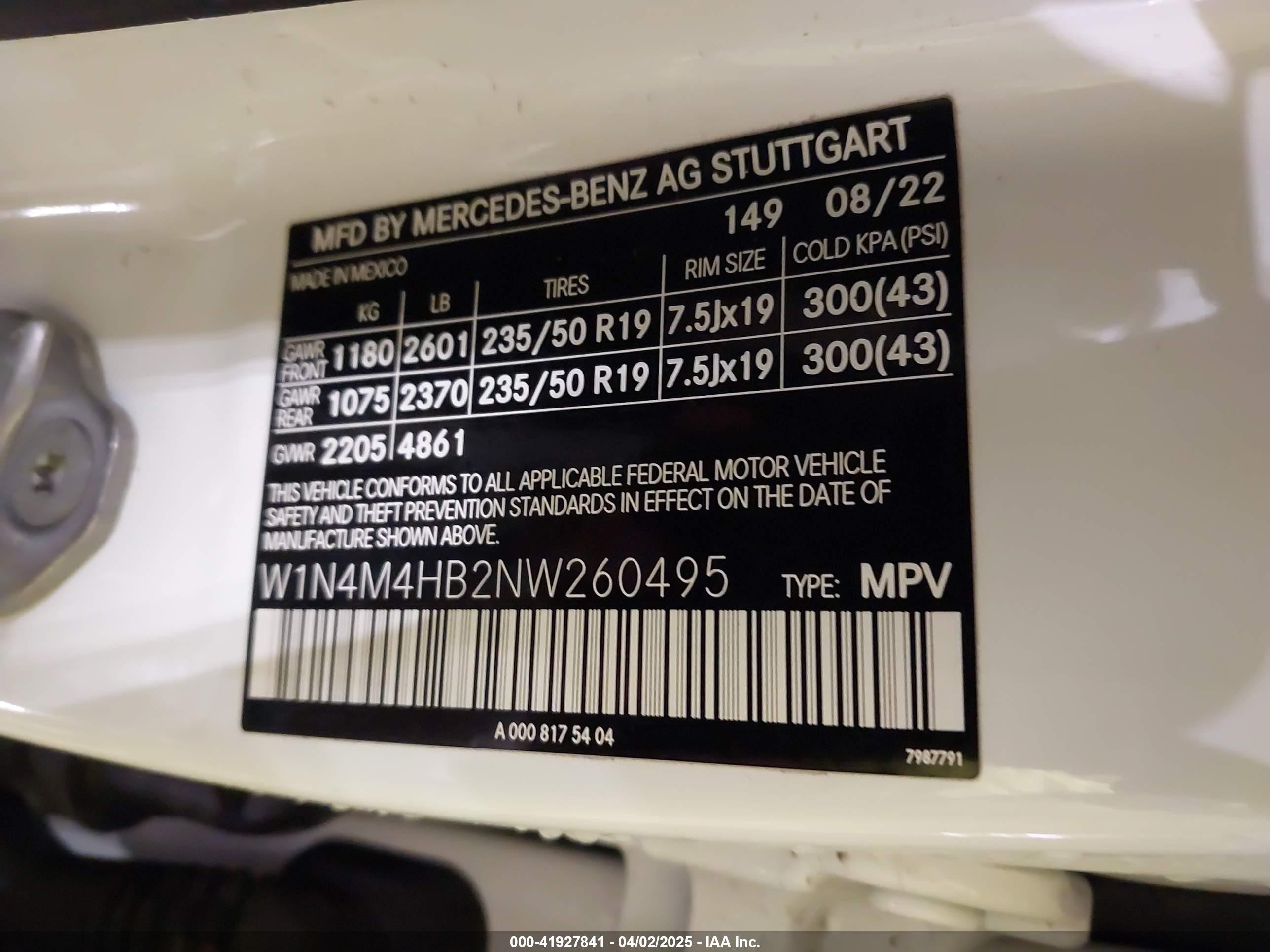 2022 Mercedes-benz Glb 250 4matic White vin: W1N4M4HB2NW260495