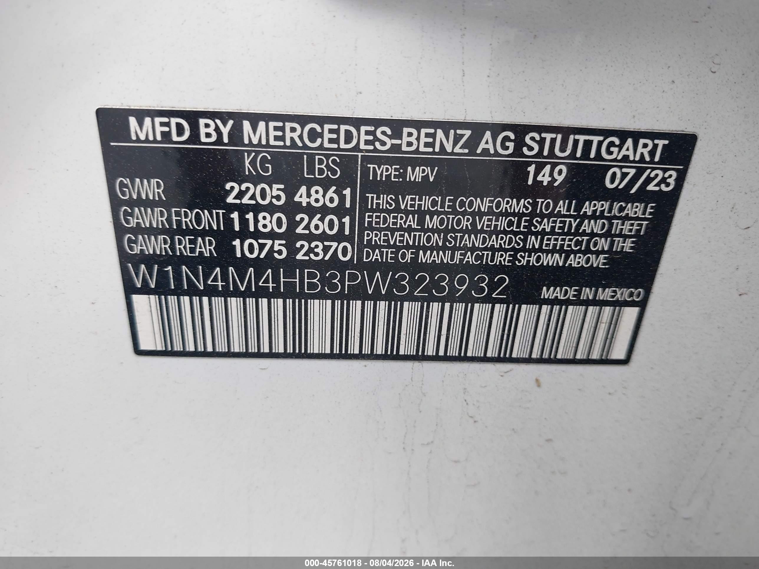 2023 Mercedes-benz Glb 250 4matic White vin: W1N4M4HB3PW323932
