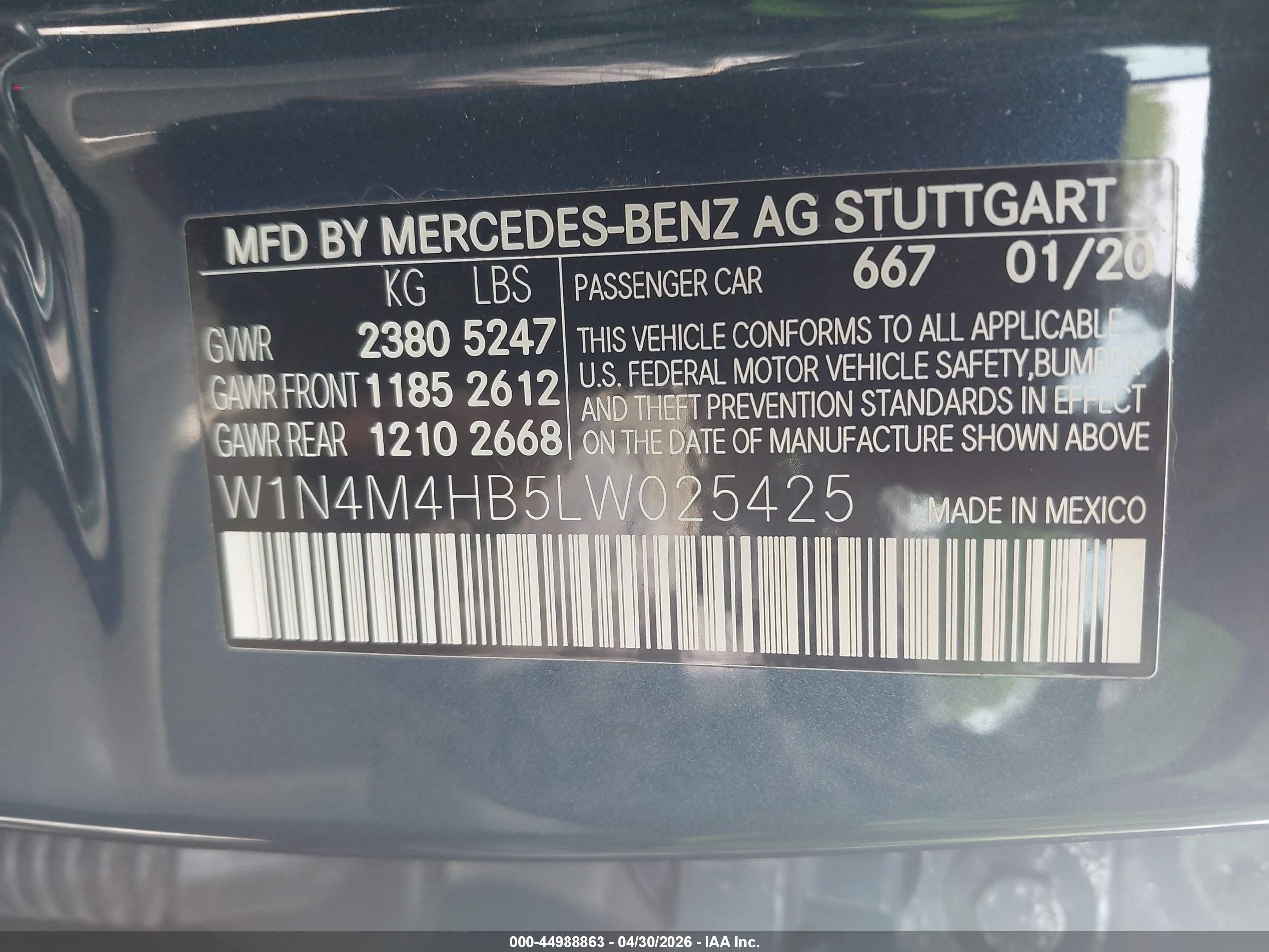 2020 Mercedes-benz Glb 250 4matic Blue vin: W1N4M4HB5LW025425