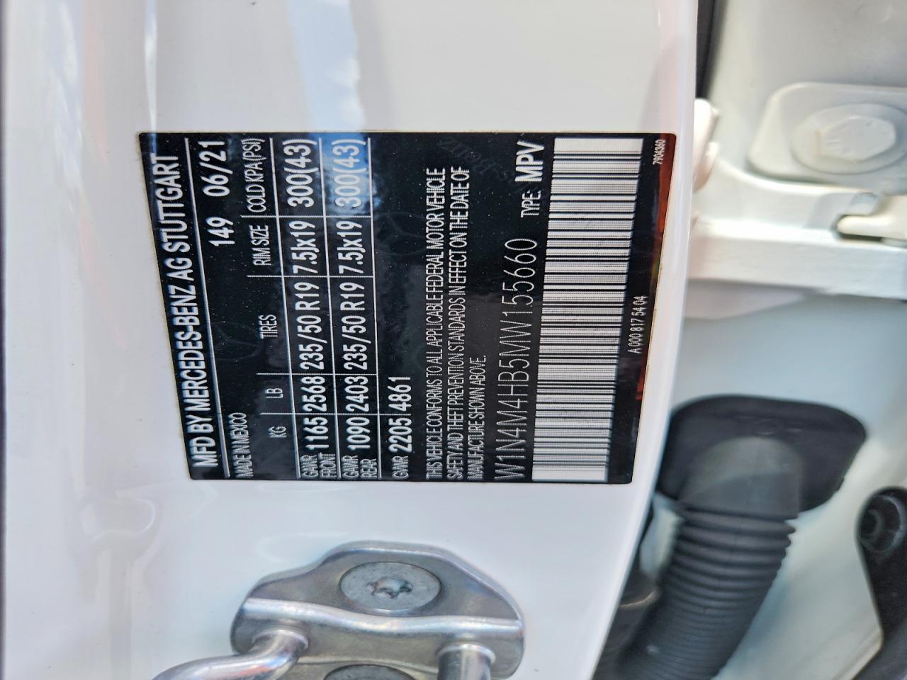 2021 Mercedes-benz Glb 250 4matic Белый vin: W1N4M4HB5MW155660