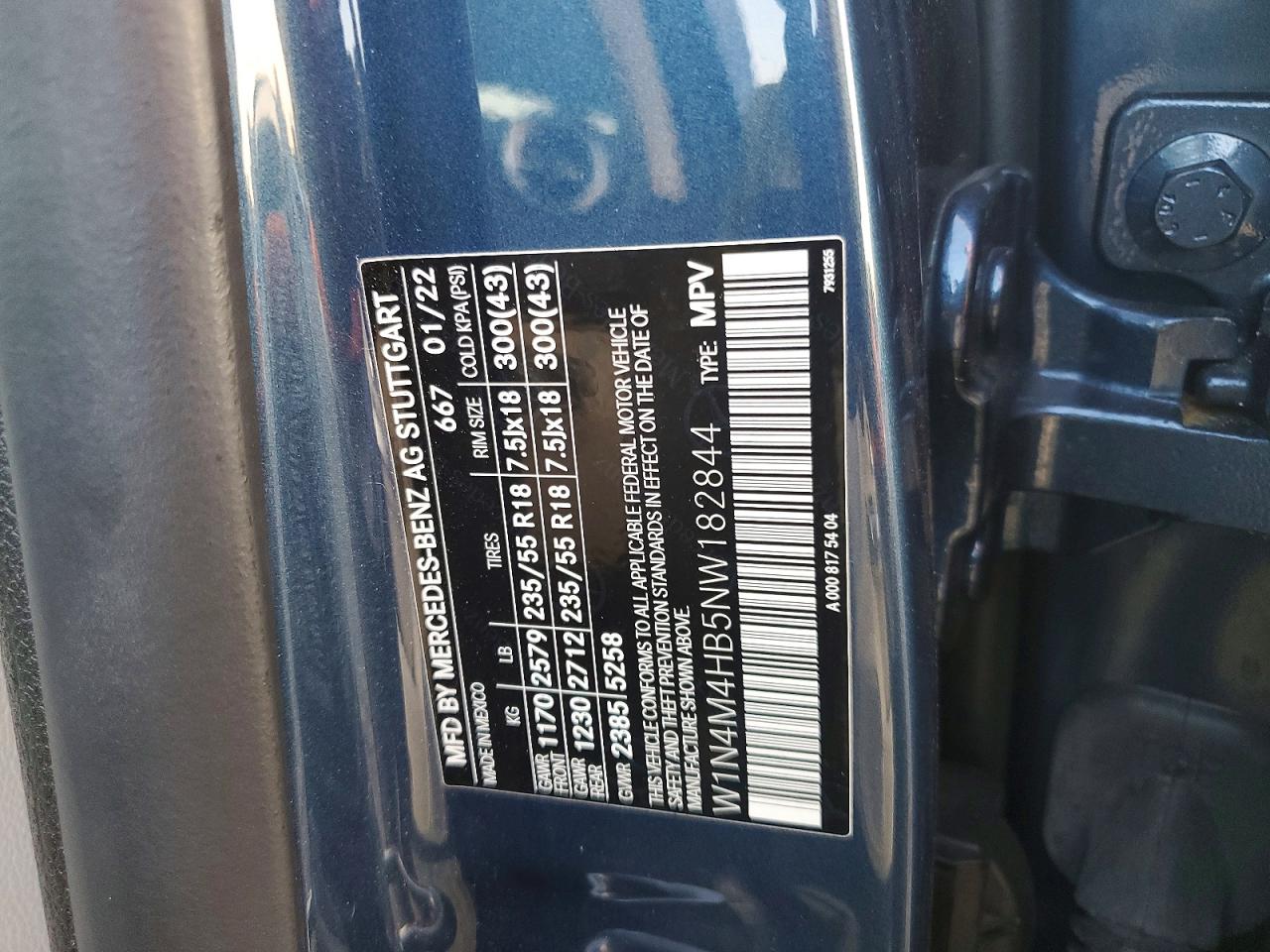2022 Mercedes-benz Glb 250 4matic Blue vin: W1N4M4HB5NW182844