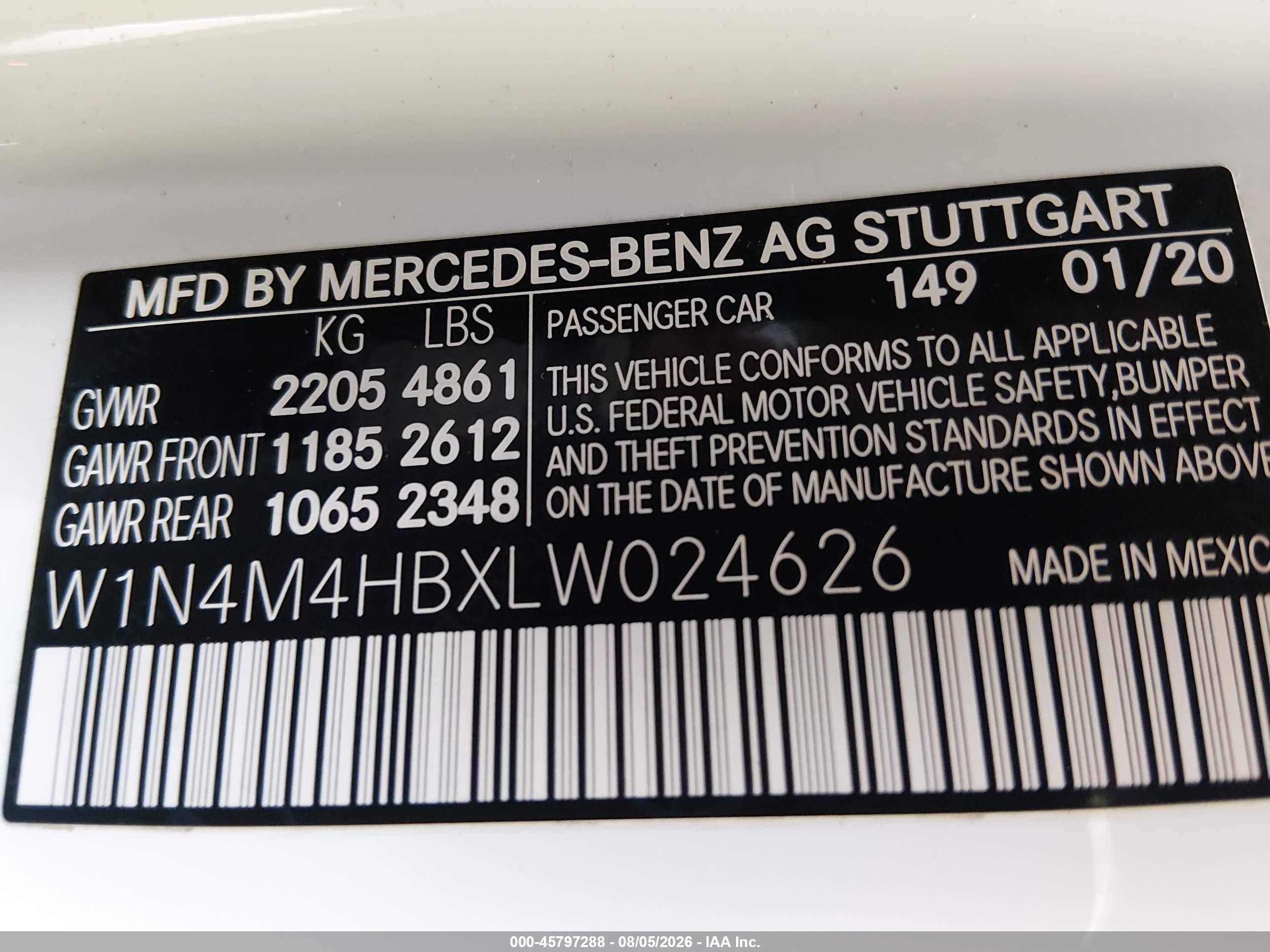 2020 Mercedes-benz Glb 250 4matic White vin: W1N4M4HBXLW024626