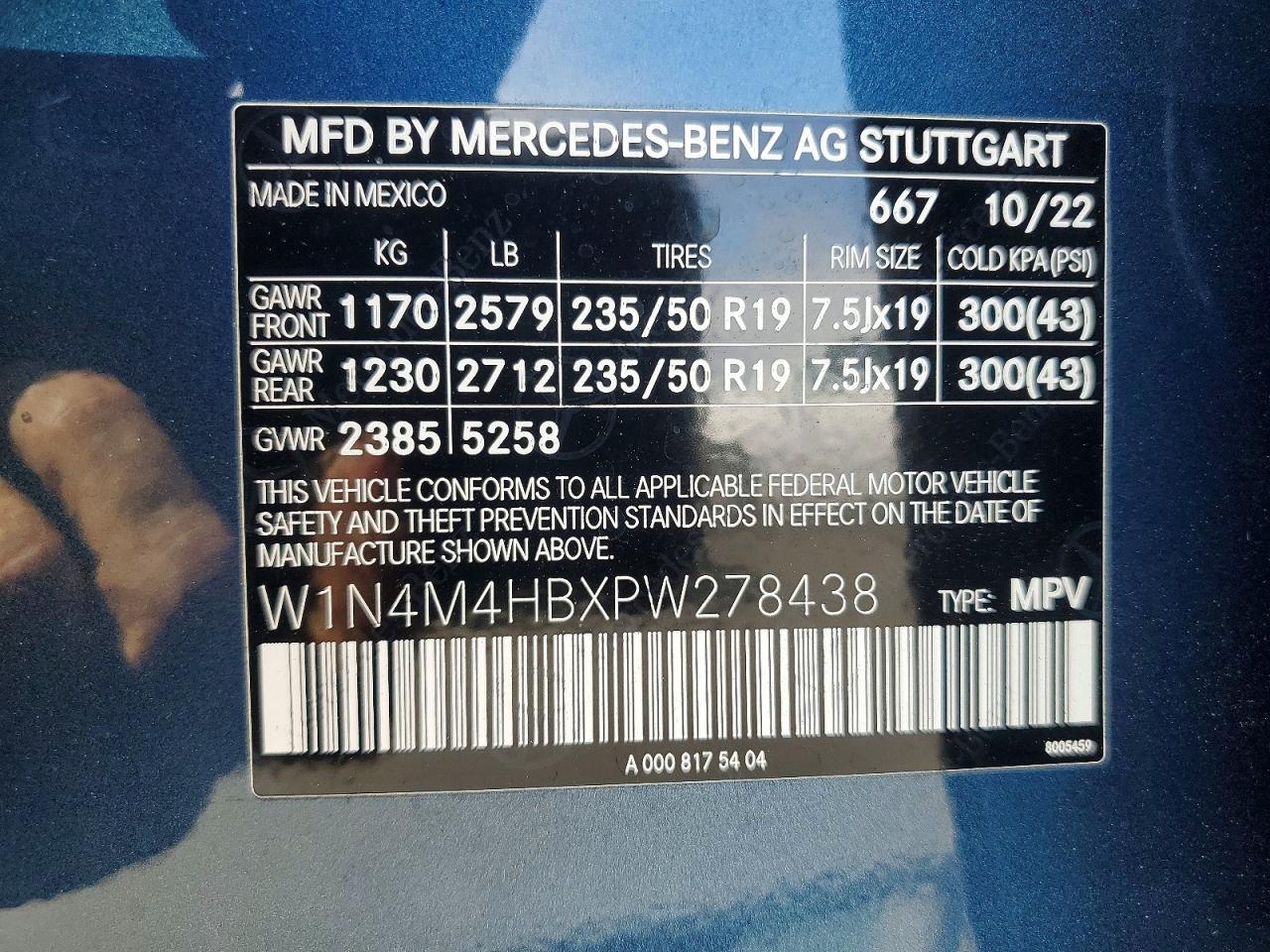 2023 Mercedes-benz Glb 250 4matic Синий vin: W1N4M4HBXPW278438