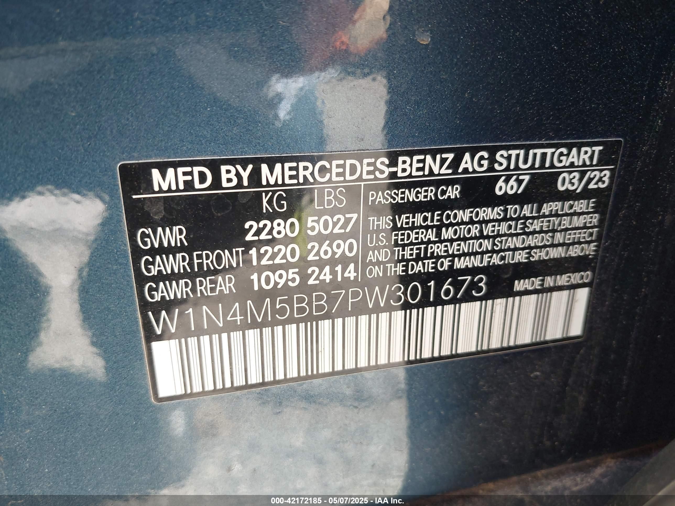 2023 Mercedes-benz Amg Glb 35 4matic Dark Blue vin: W1N4M5BB7PW301673