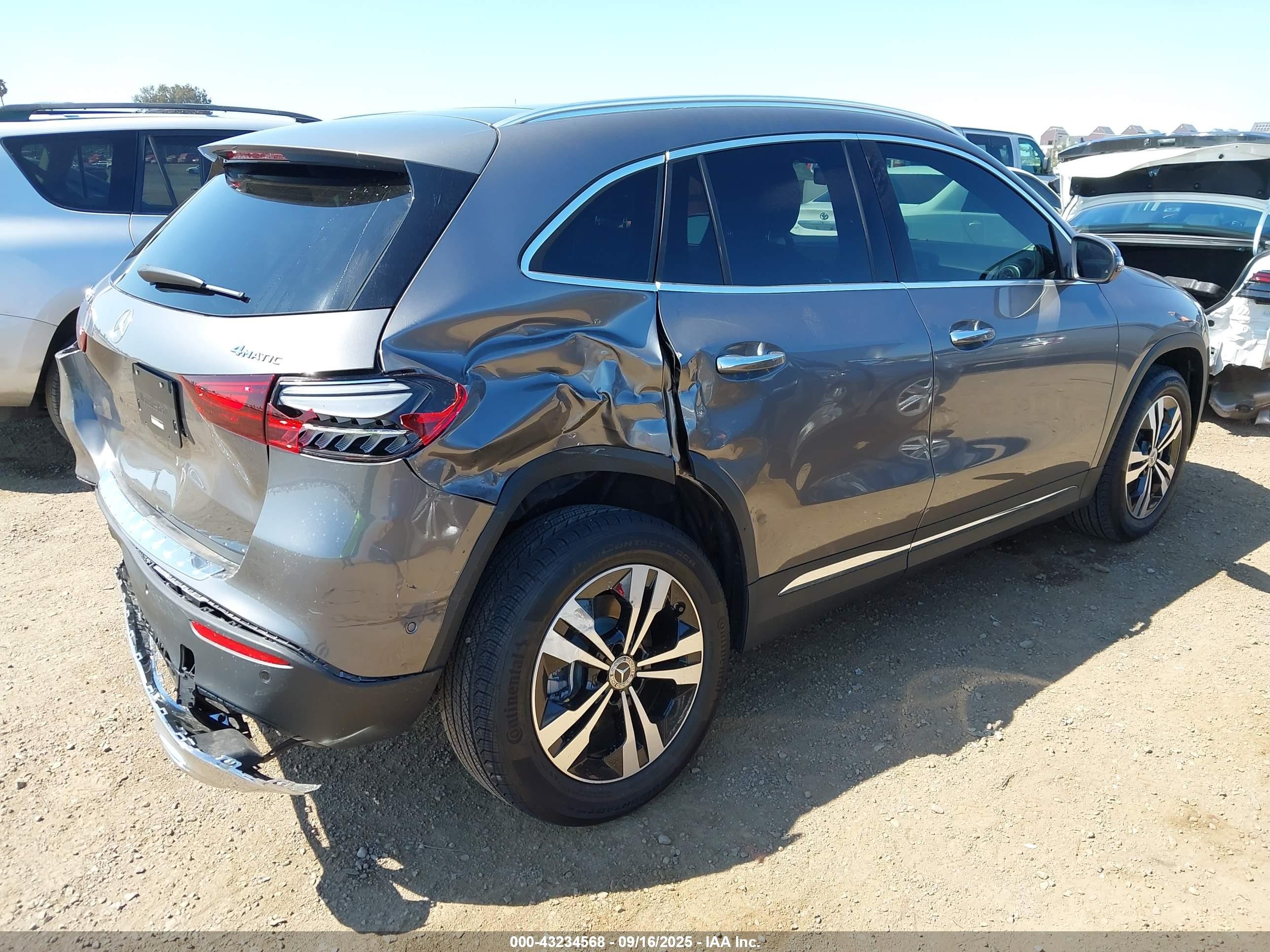 2025 Mercedes-benz Gla 250 4matic Серый vin: W1N4N4HB2SJ730532