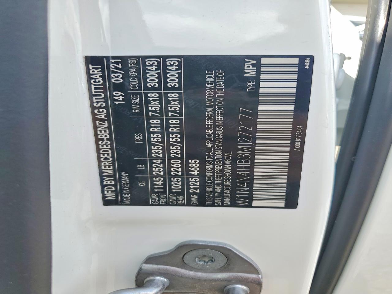 2021 Mercedes-benz Gla 250 4matic White vin: W1N4N4HB3MJ272177