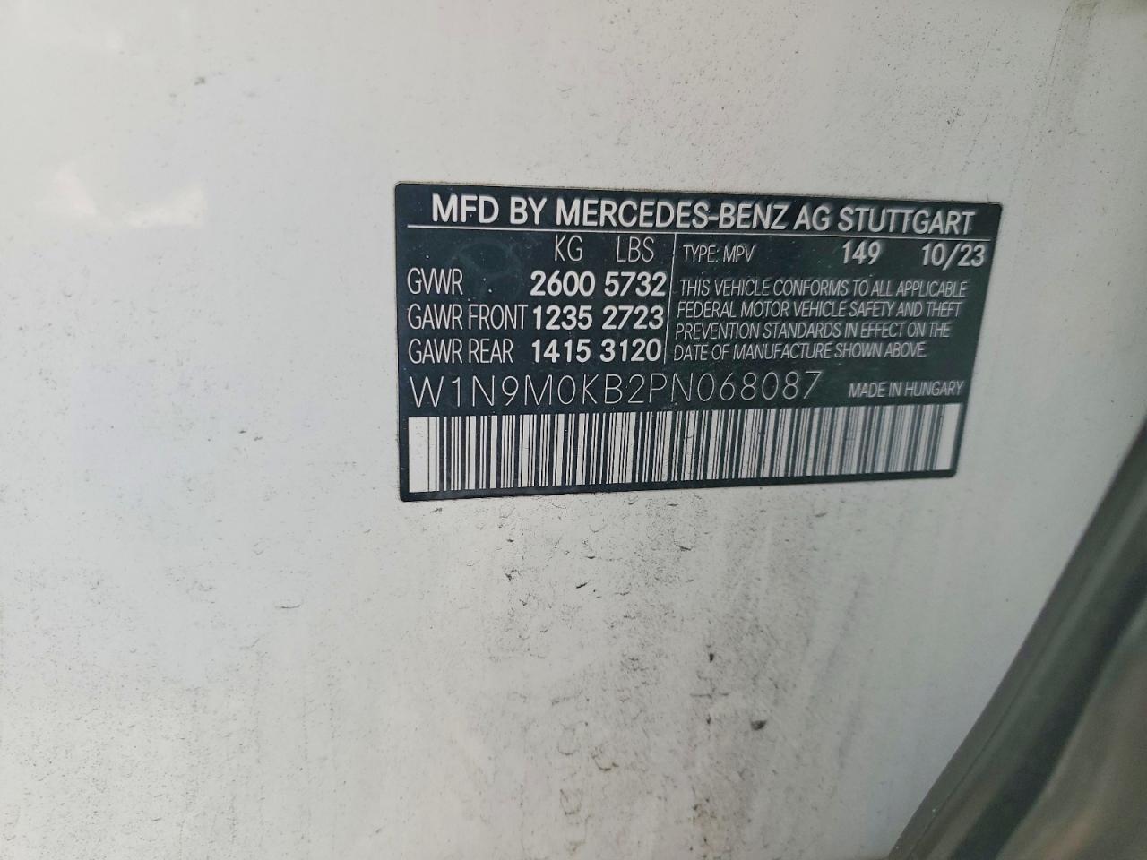 2023 Mercedes-benz Eqb 300 4matic White vin: W1N9M0KB2PN068087