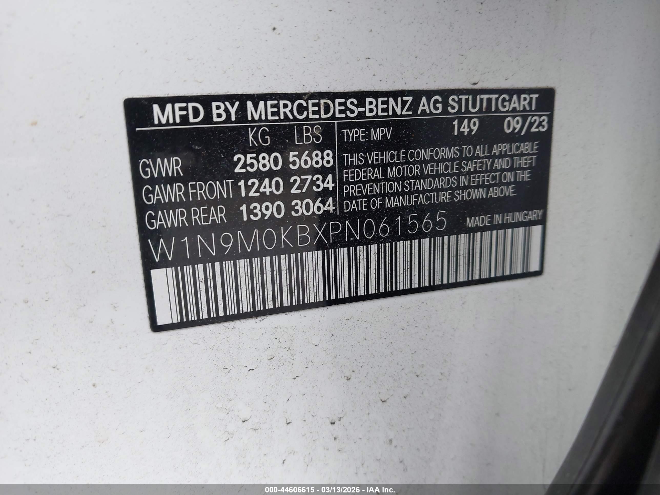 2023 Mercedes-benz Eqb 300 Suv 4matic White vin: W1N9M0KBXPN061565