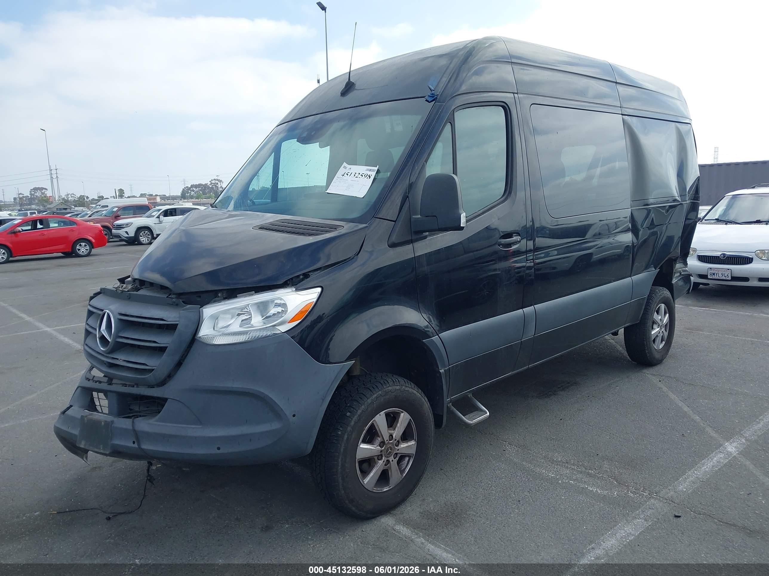 2021 Mercedes-benz Sprinter 2500 Standard Roof V6 Black vin: W1W4EBVY2MT055720