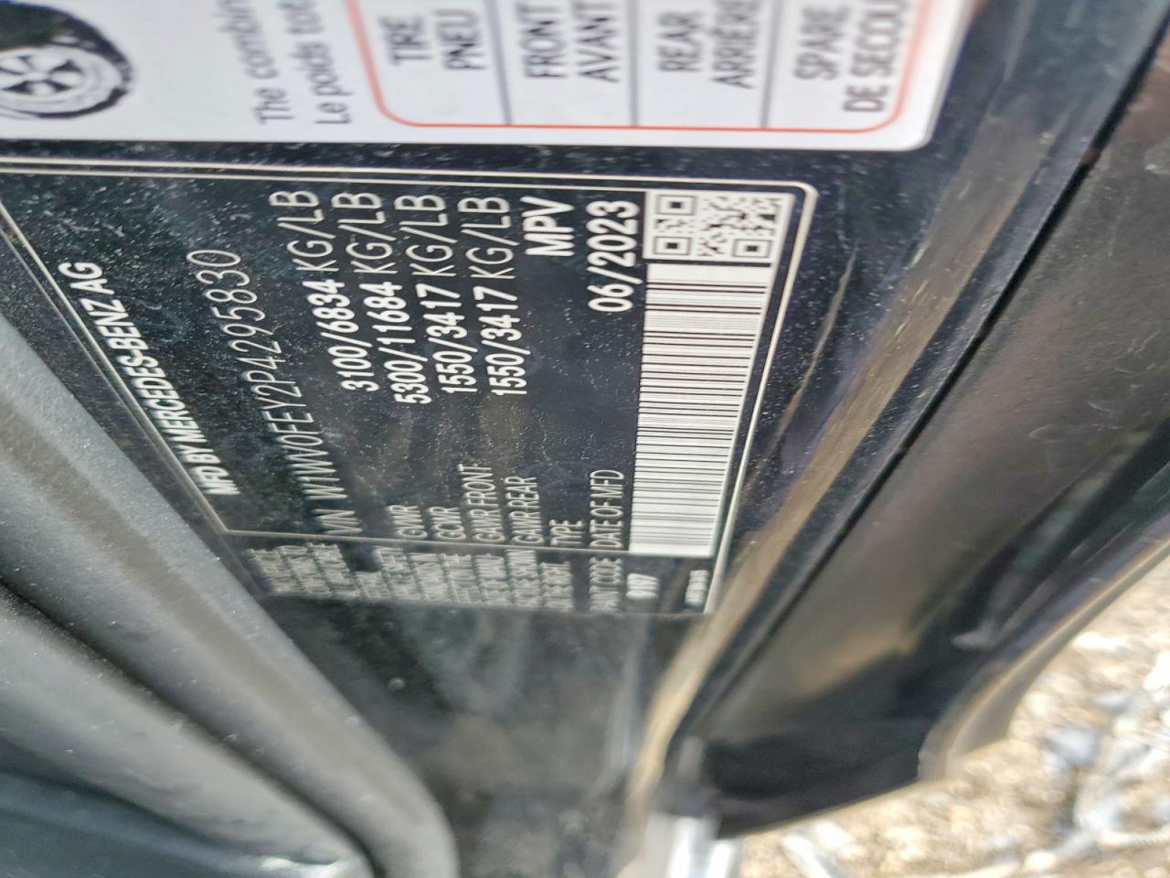 2023 Mercedes-benz Metris Black vin: W1WV0FEY2P4295830