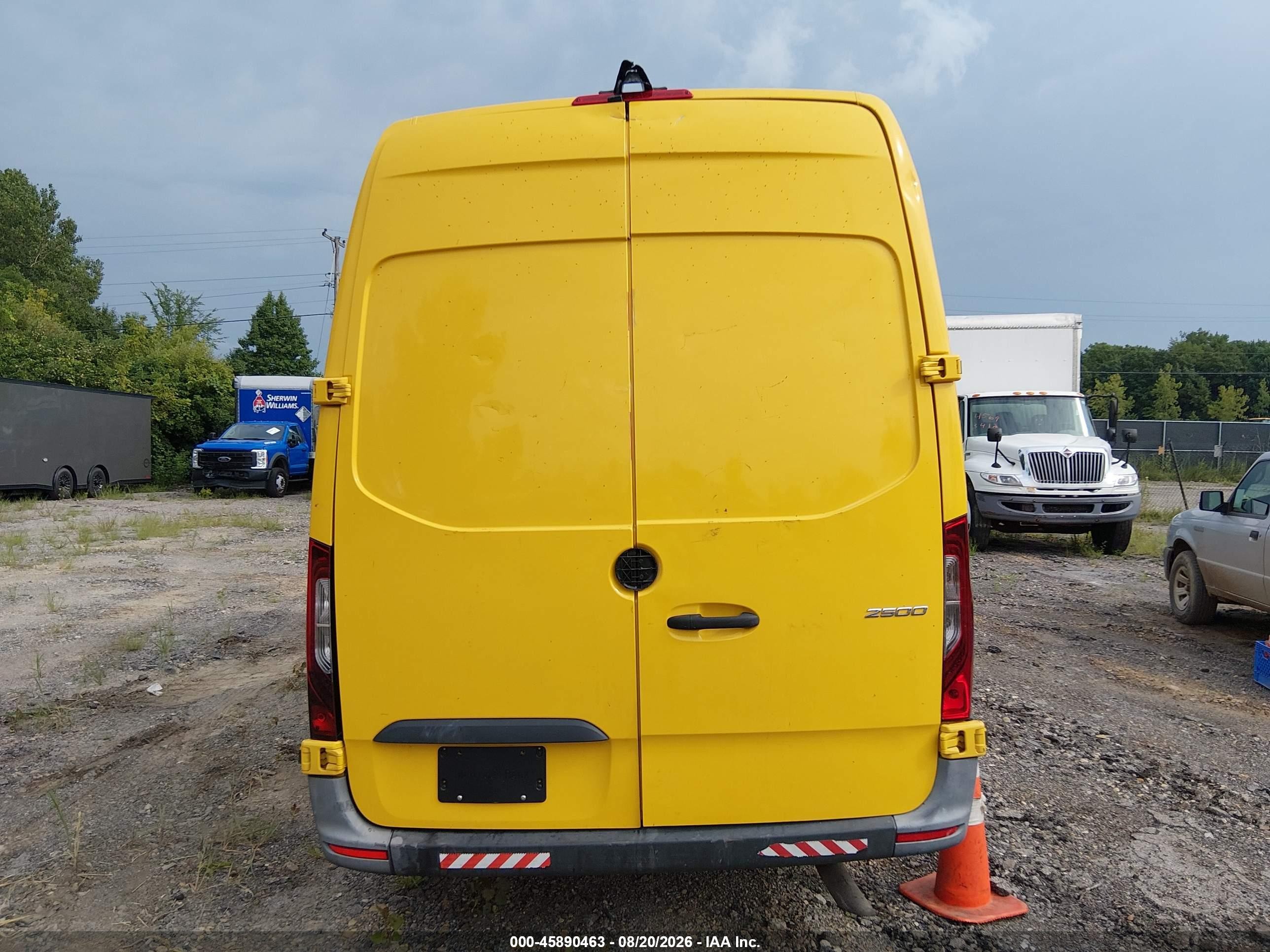2021 Mercedes-benz Sprinter 2500 High Roof I4 Yellow vin: W1Y40CHY7MT066588