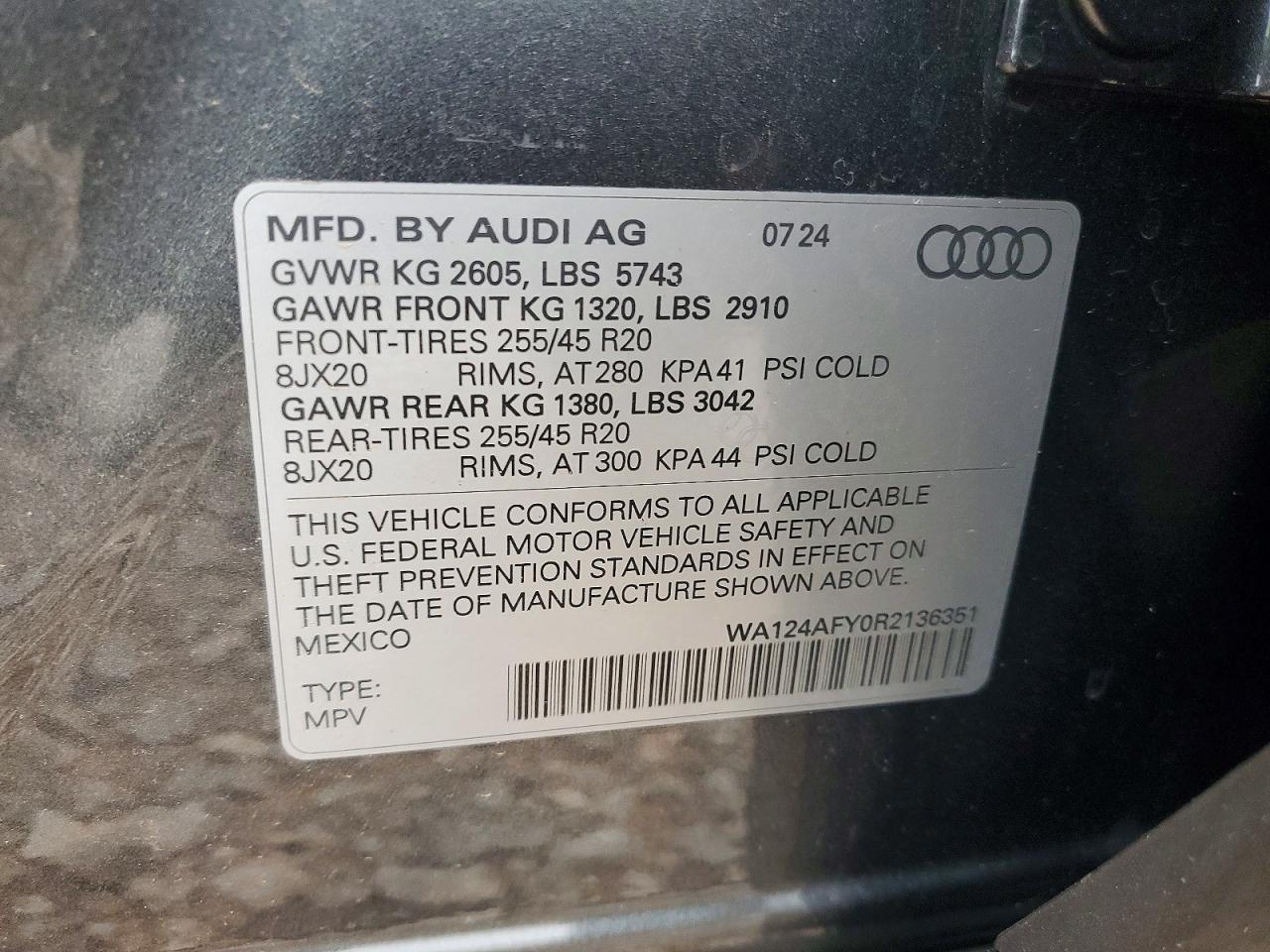 2024 Audi Sq5 Sportback Premium Plus Gray vin: WA124AFY0R2136351