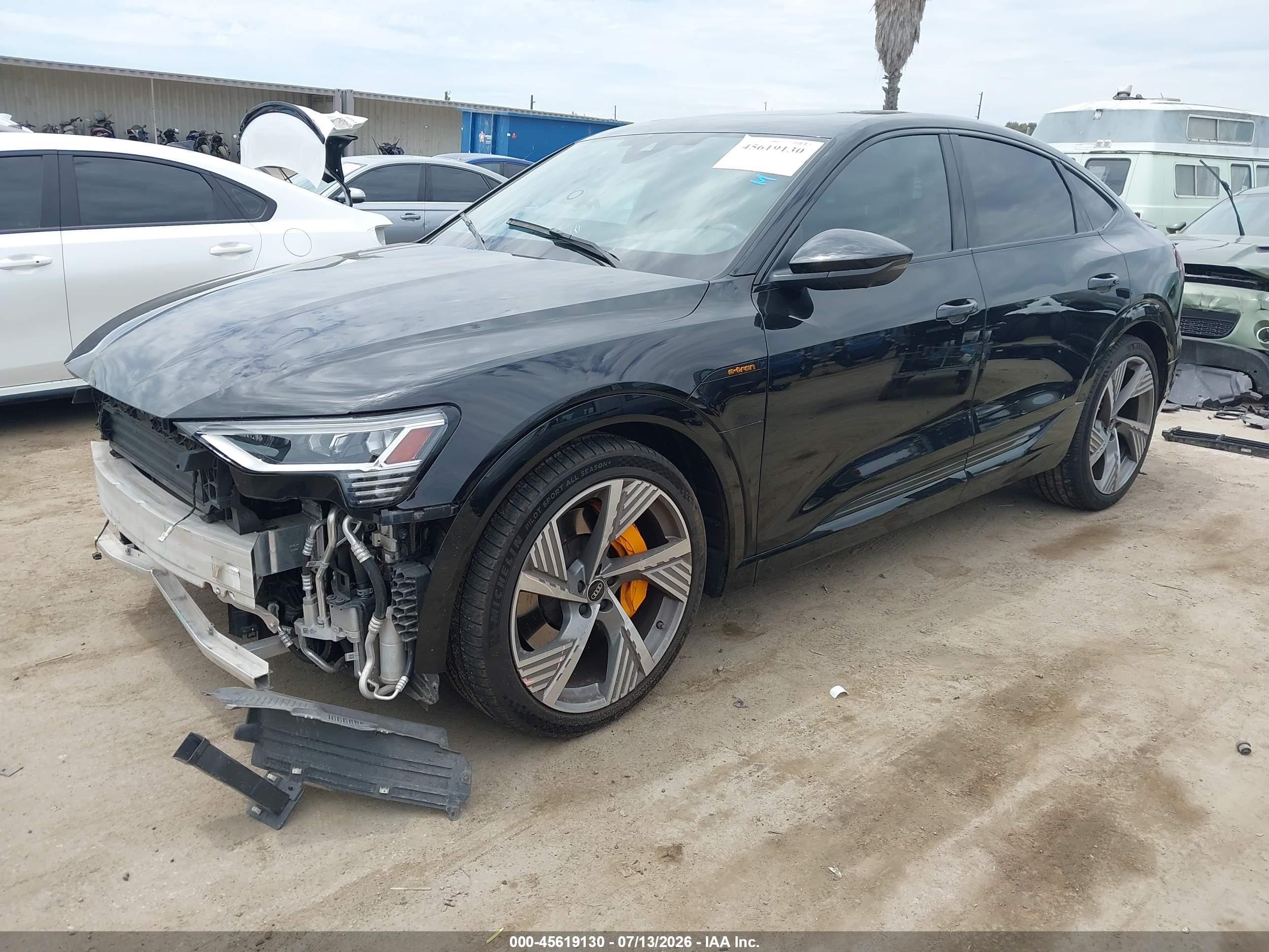 2022 Audi E-tron Sportback Prestige S Line Quattro Black vin: WA13AAGE9NB037393