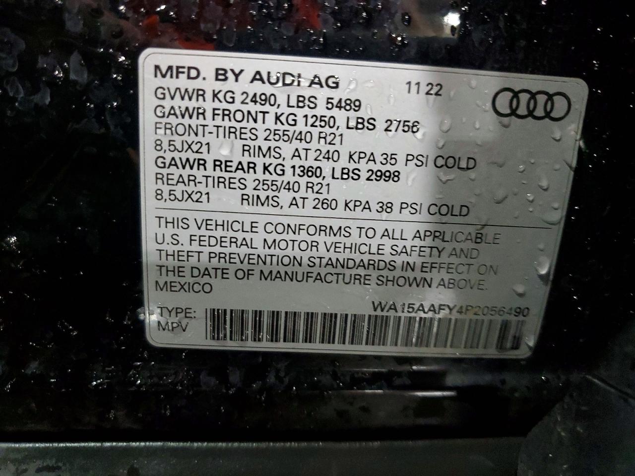 2023 Audi Q5 Sportback Prm Pls 45 Black vin: WA15AAFY4P2056490