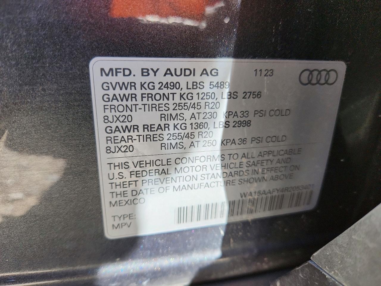 2024 Audi Q5 Sportback Prm Pls 45 Gray vin: WA15AAFY4R2053401