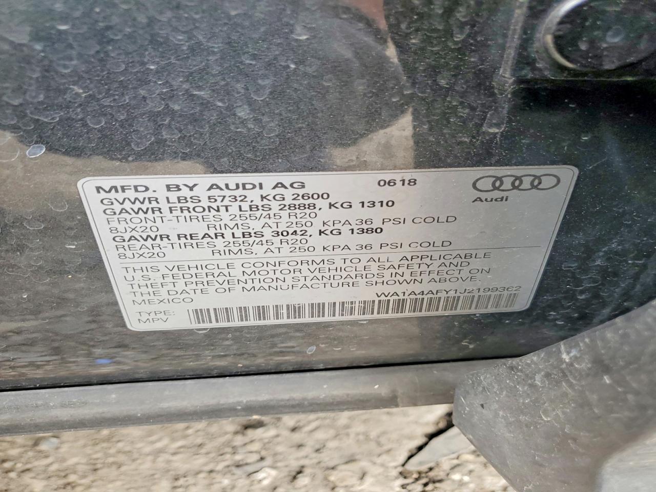 2018 Audi Sq5 Premium Plus Charcoal vin: WA1A4AFY1J2199362
