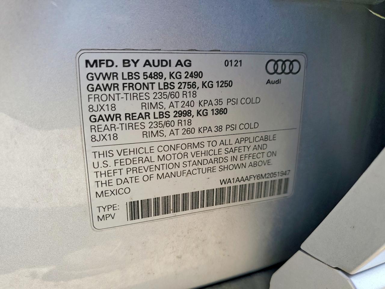 2021 Audi Q5 Premium Silver vin: WA1AAAFY6M2051947