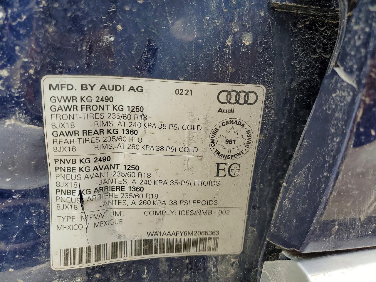 2021 Audi Q5 Premium Blue vin: WA1AAAFY6M2065363