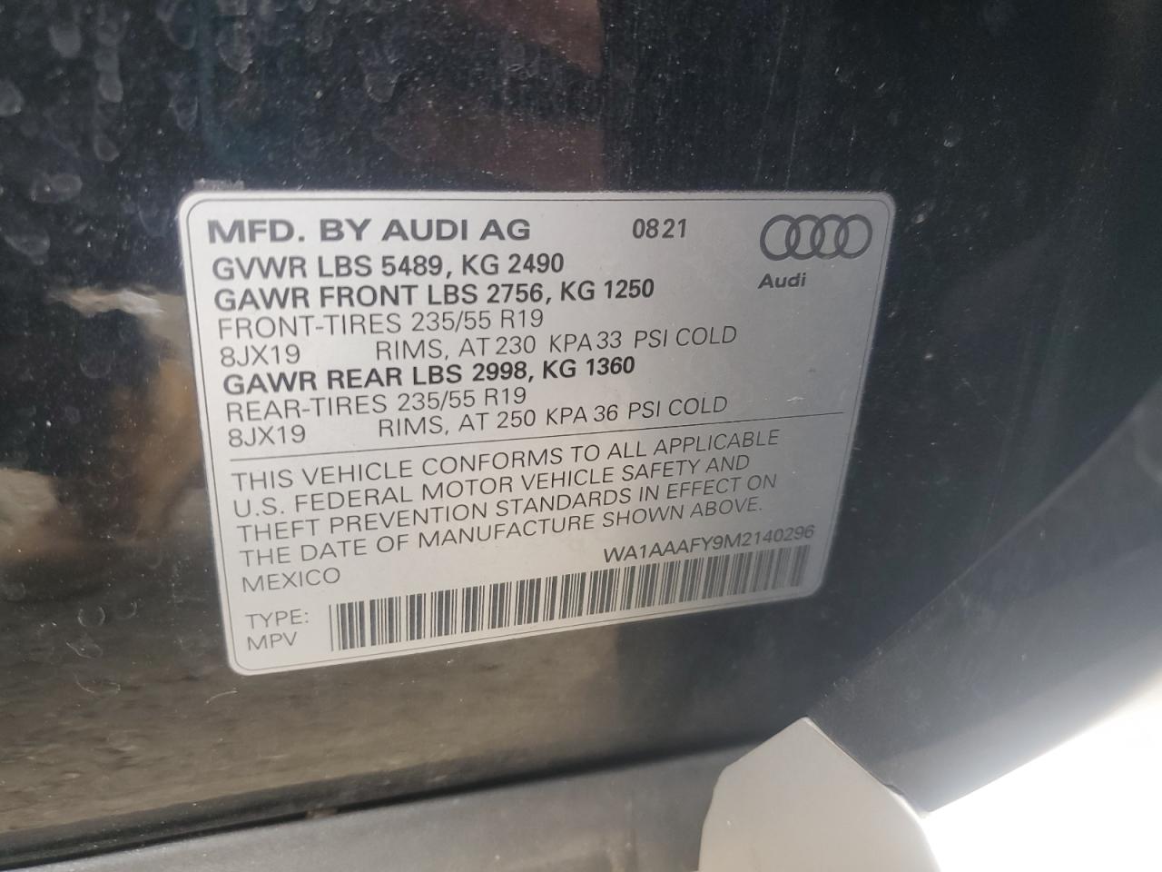 2021 Audi Q5 Premium Black vin: WA1AAAFY9M2140296