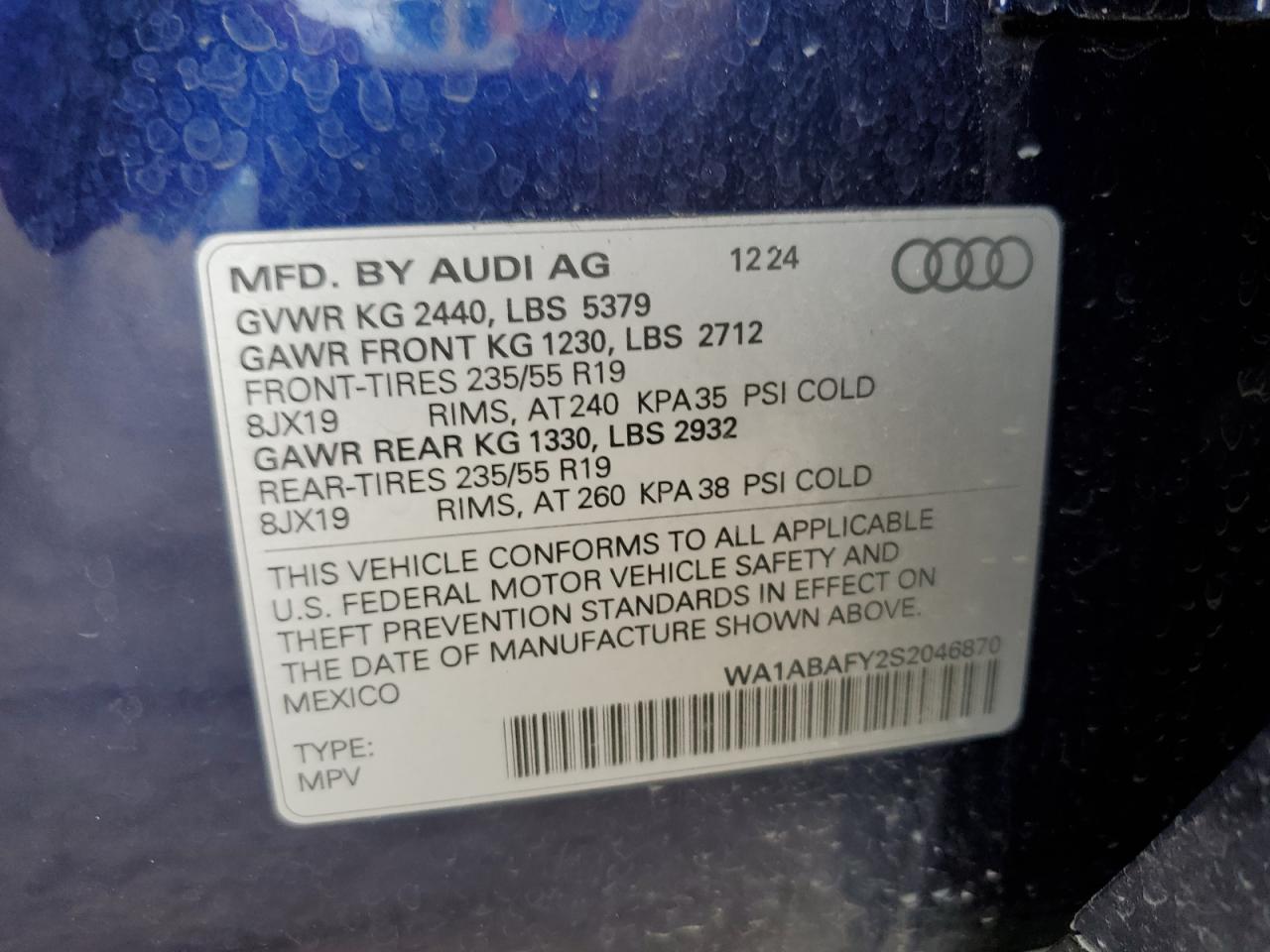2025 Audi Q5 Premium 40 Blue vin: WA1ABAFY2S2046870