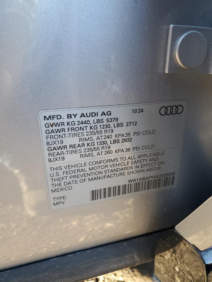 2025 Audi Q5 Premium 40 Silver vin: WA1ABAFY4S2026345