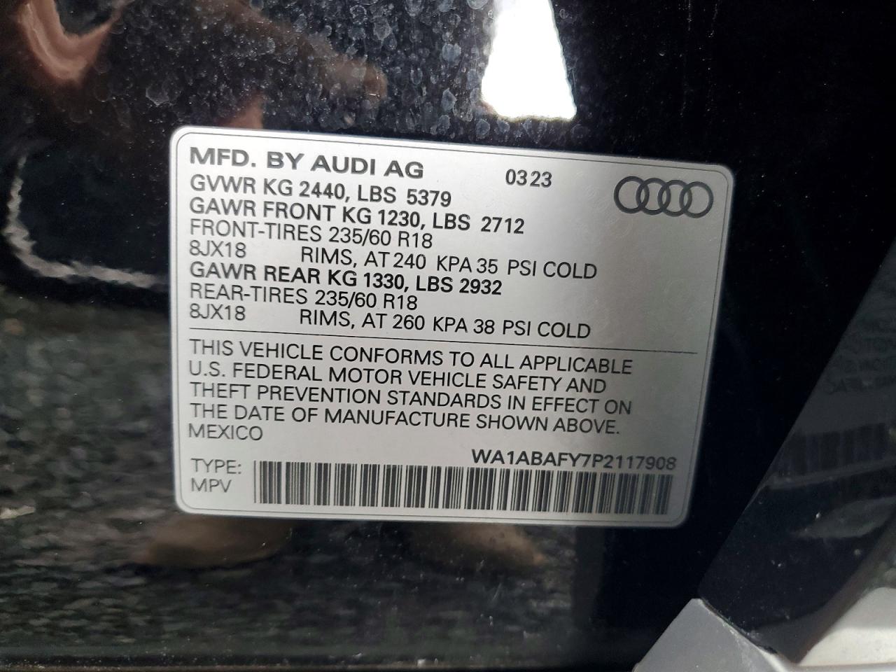 2023 Audi Q5 Premium 40 Черный vin: WA1ABAFY7P2117908