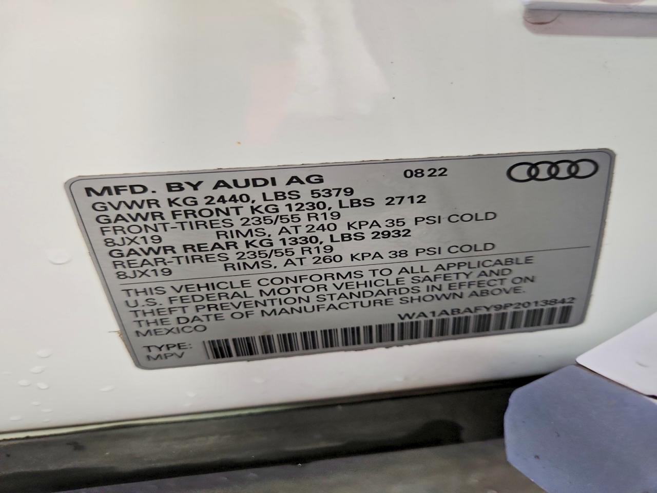 2023 Audi Q5 Premium 40 White vin: WA1ABAFY9P2013842
