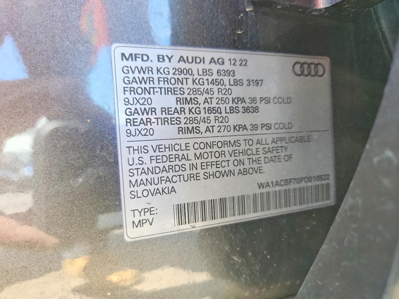 2023 Audi Q7 Premium Gray vin: WA1ACBF70PD010522