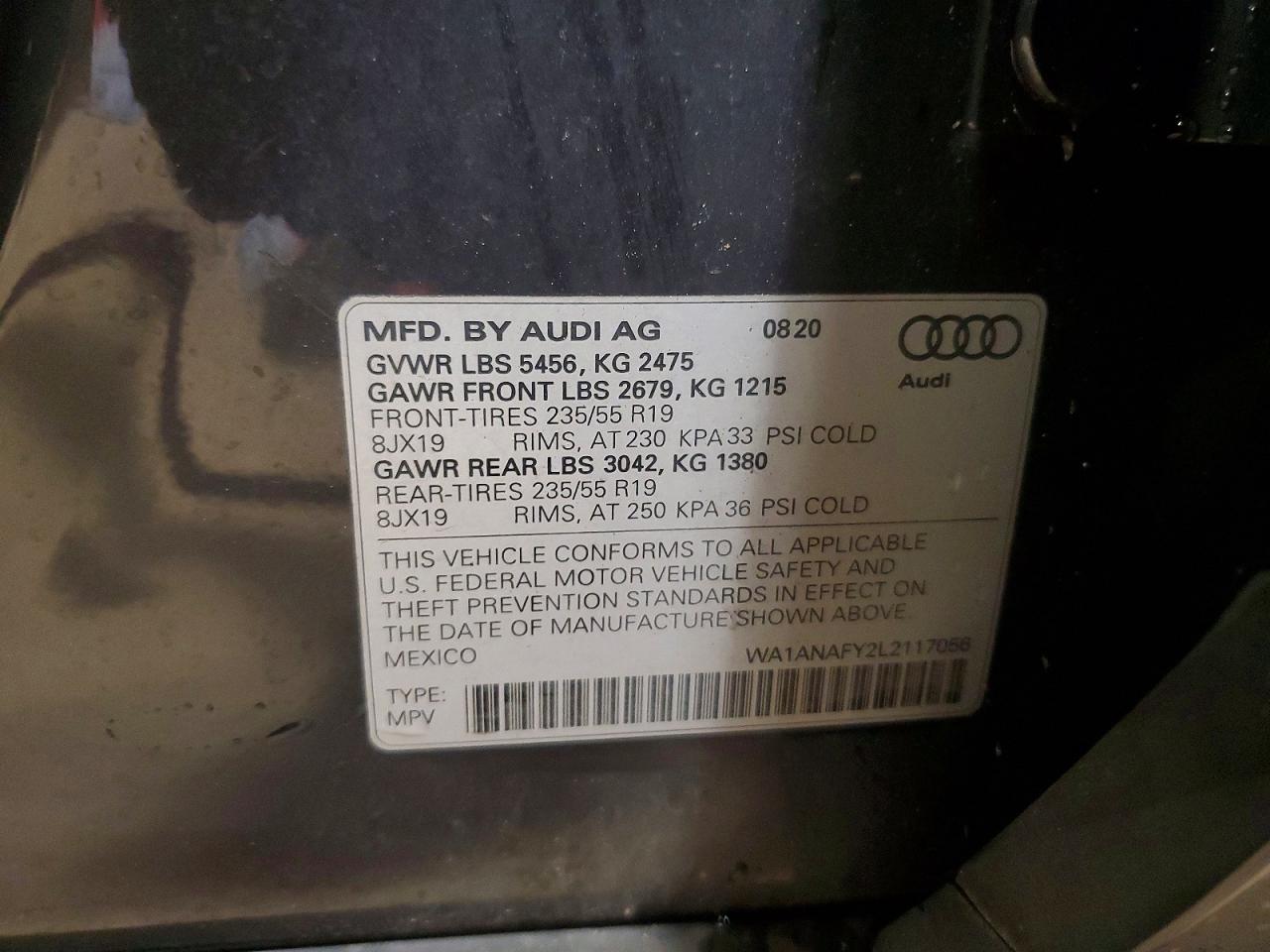 2020 Audi Q5 Premium Gray vin: WA1ANAFY2L2117056