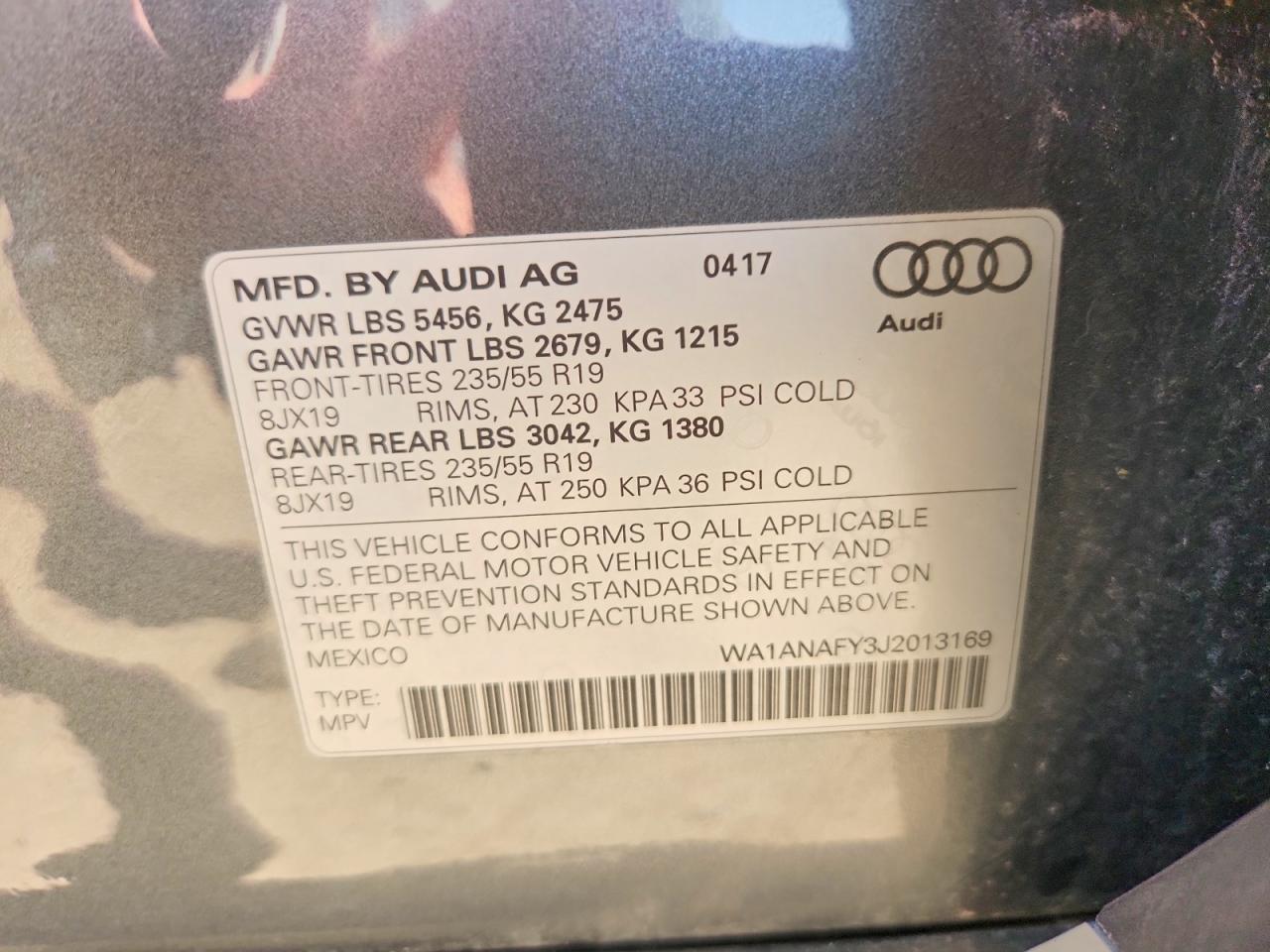 2018 Audi Q5 Premium Gray vin: WA1ANAFY3J2013169